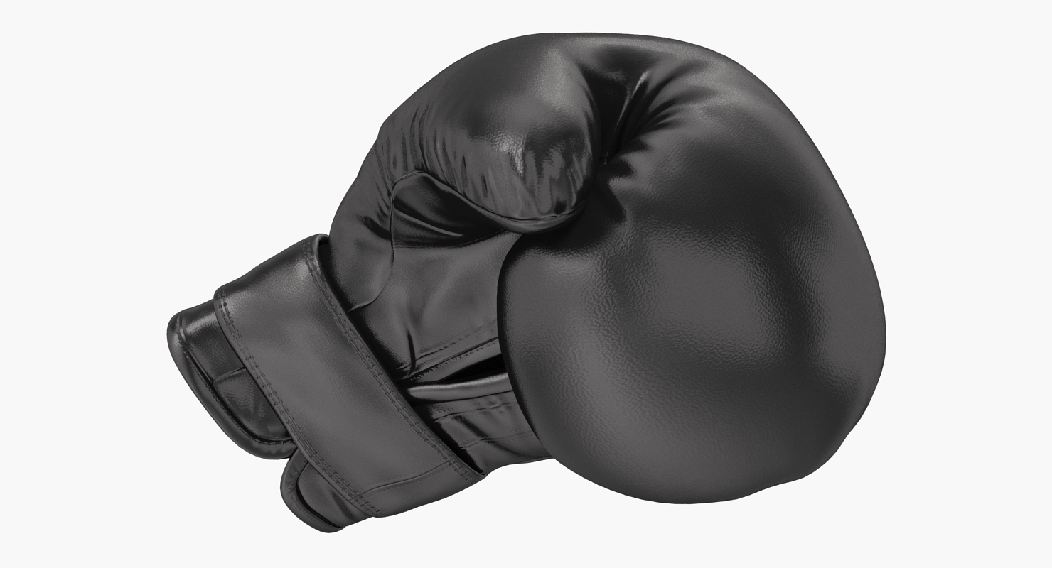 Boxing Glove Black Clenched Fist 3D