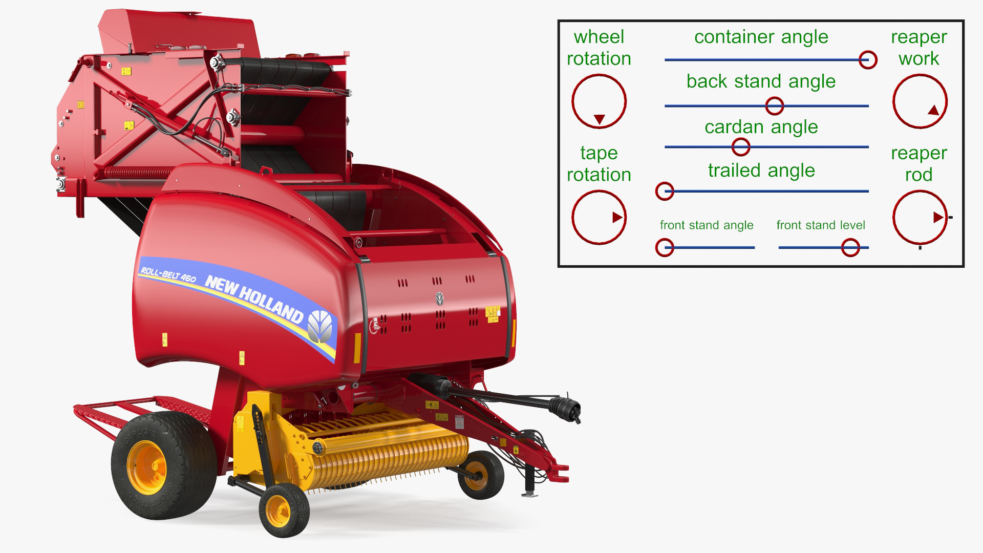 New Holland Roll Belt 460 Rigged 3D