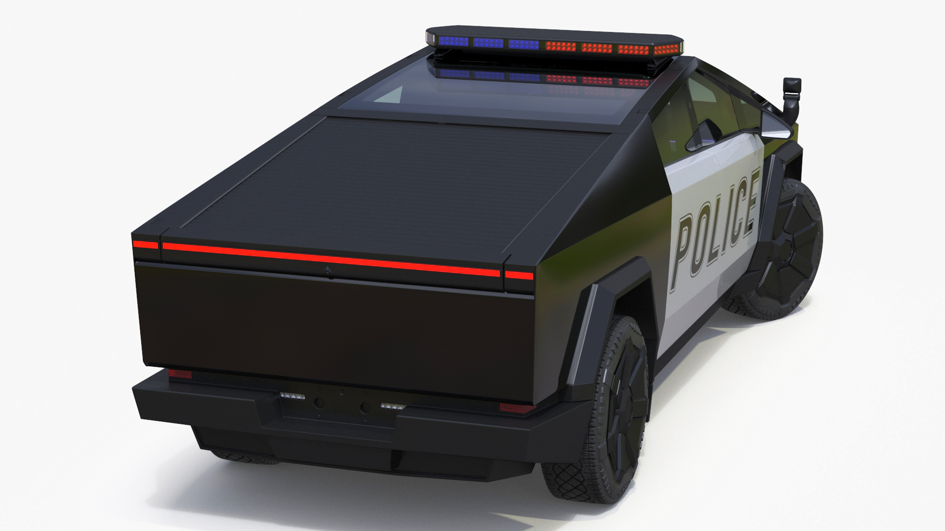 Tesla Cybertruck Police Patrol Vehicle Rigged for Cinema 4D 3D model