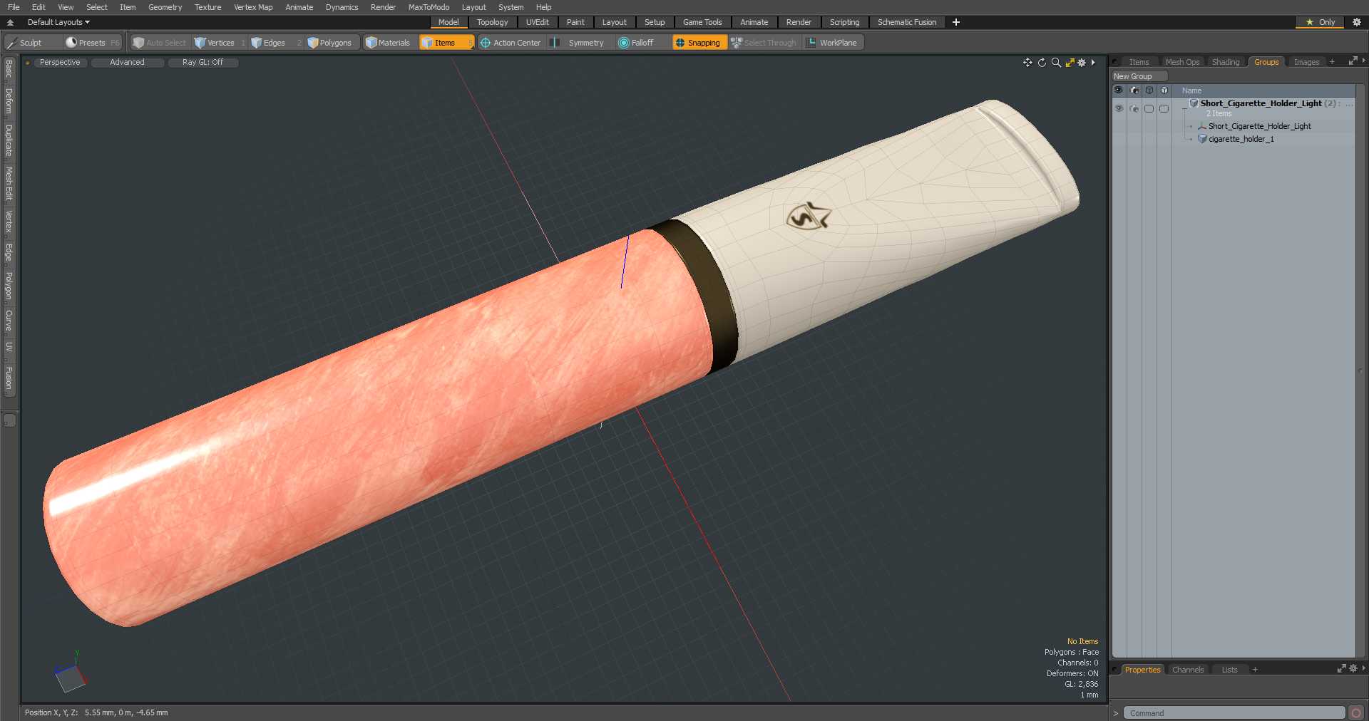 3D Short Cigarette Holder Light model