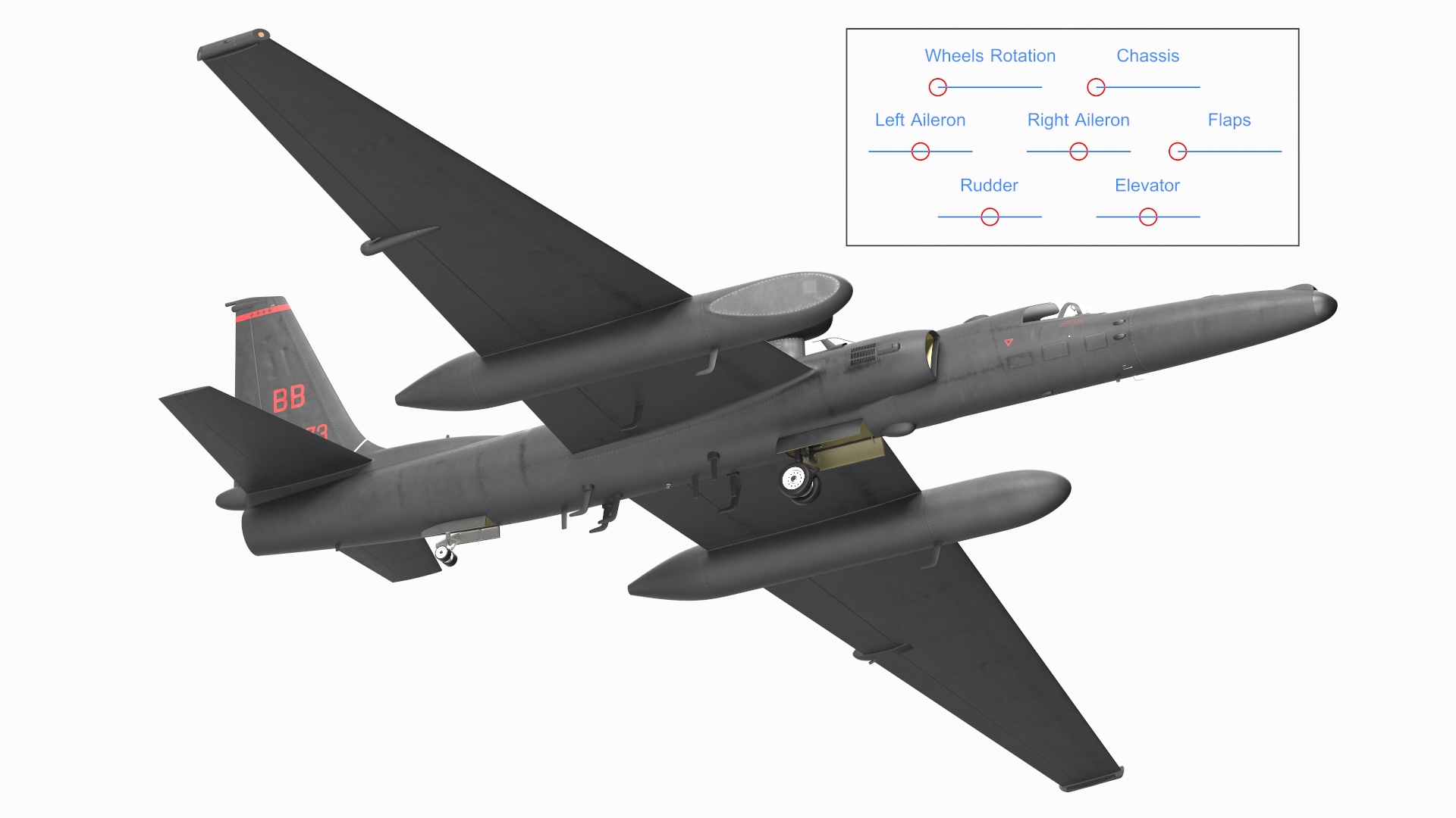 3D model Lockheed U_2 Dragon Lady Aircraft Rigged