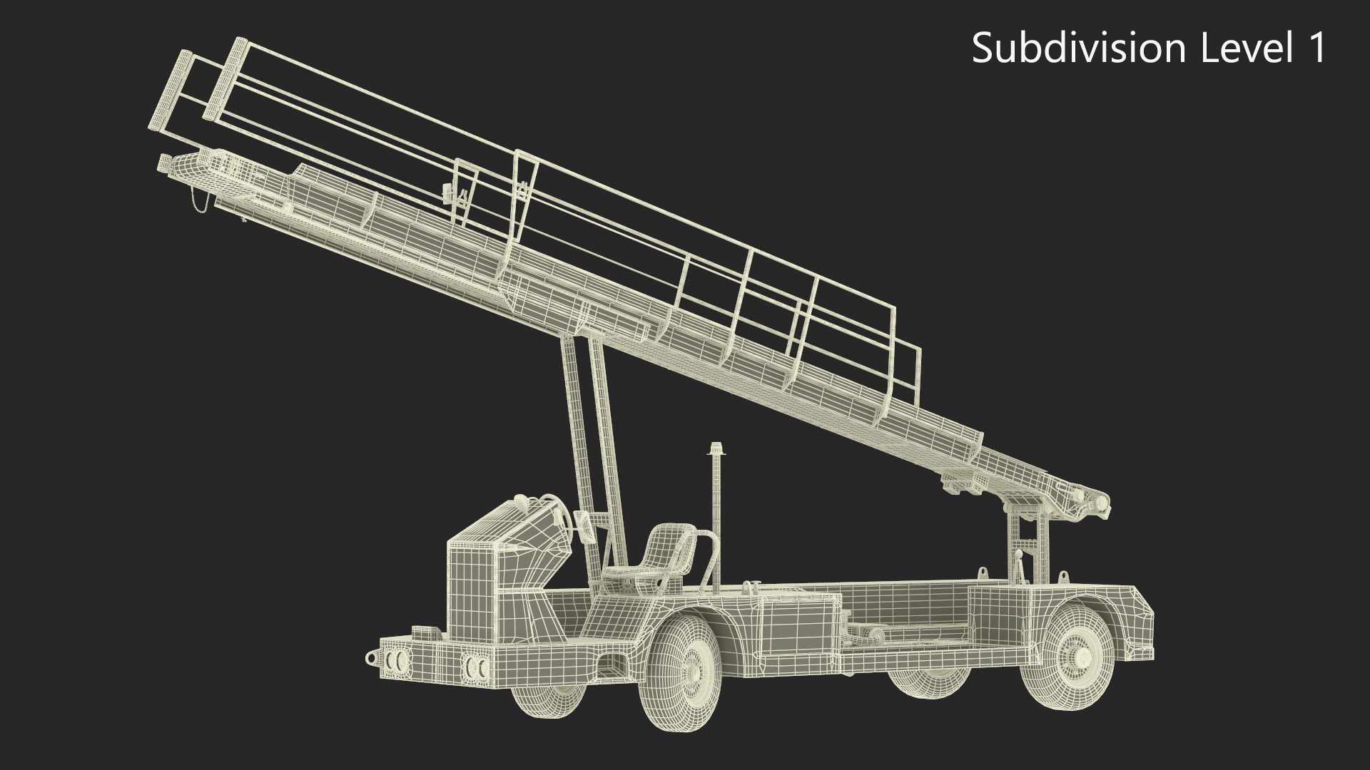 Airport Baggage Convey Tractor Belt Loader Rigged 3D model