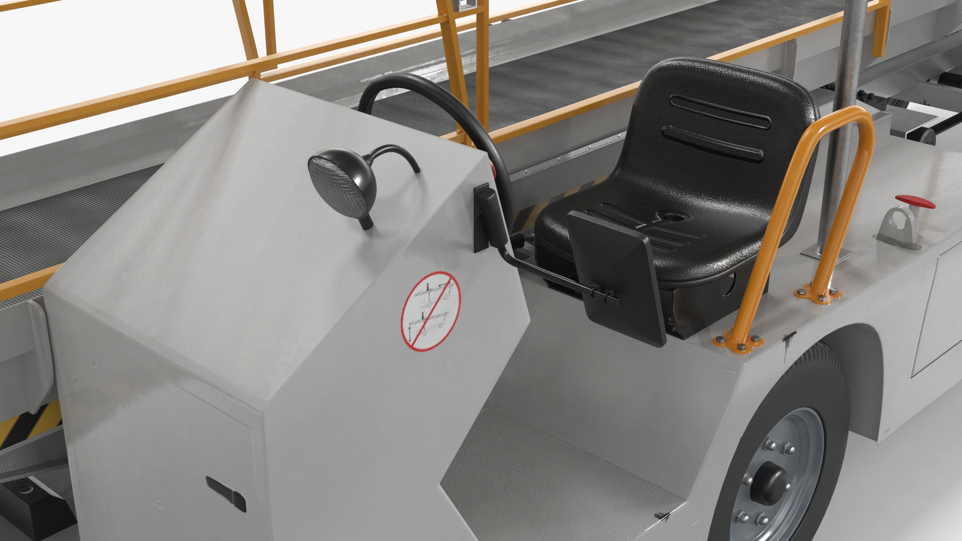 Airport Baggage Convey Tractor Belt Loader Rigged 3D model