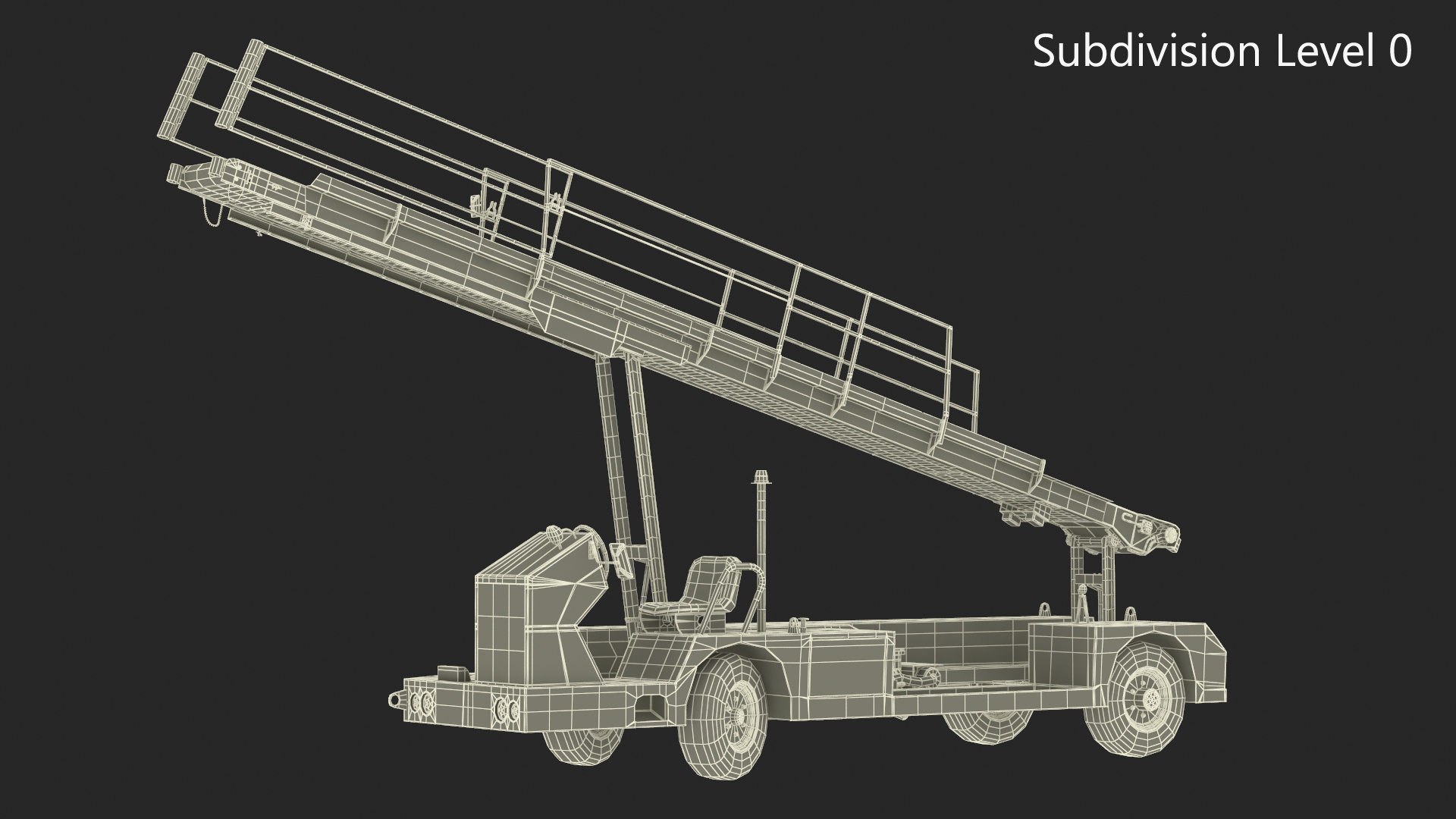 Airport Baggage Convey Tractor Belt Loader Rigged 3D model