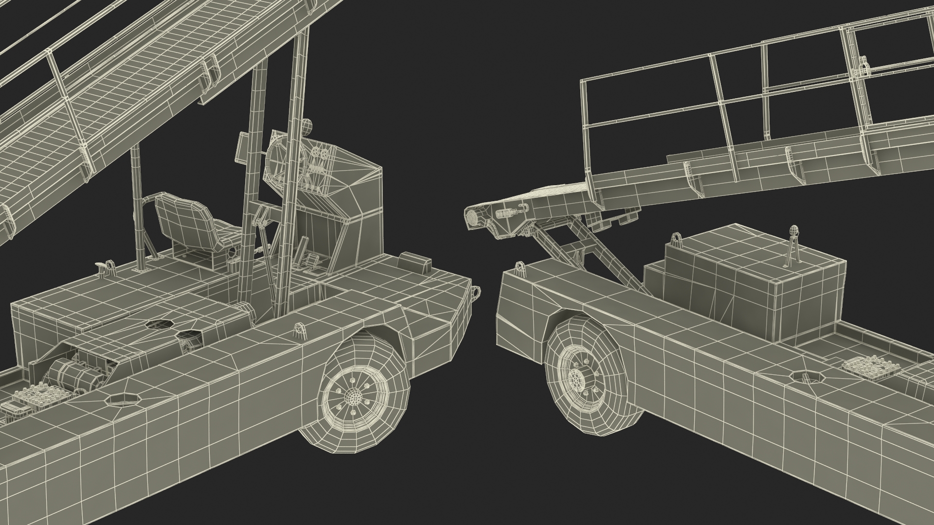 Airport Baggage Convey Tractor Belt Loader Rigged 3D model