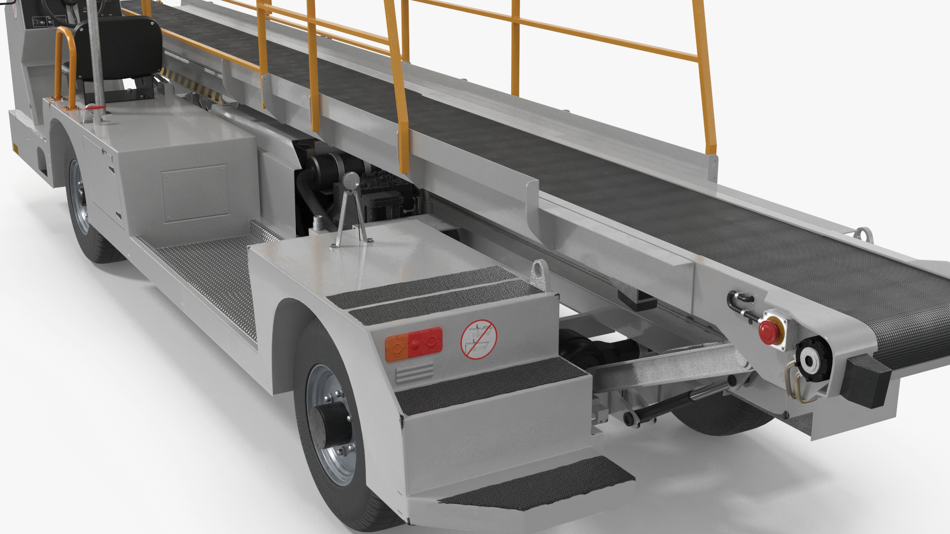 Airport Baggage Convey Tractor Belt Loader Rigged 3D model