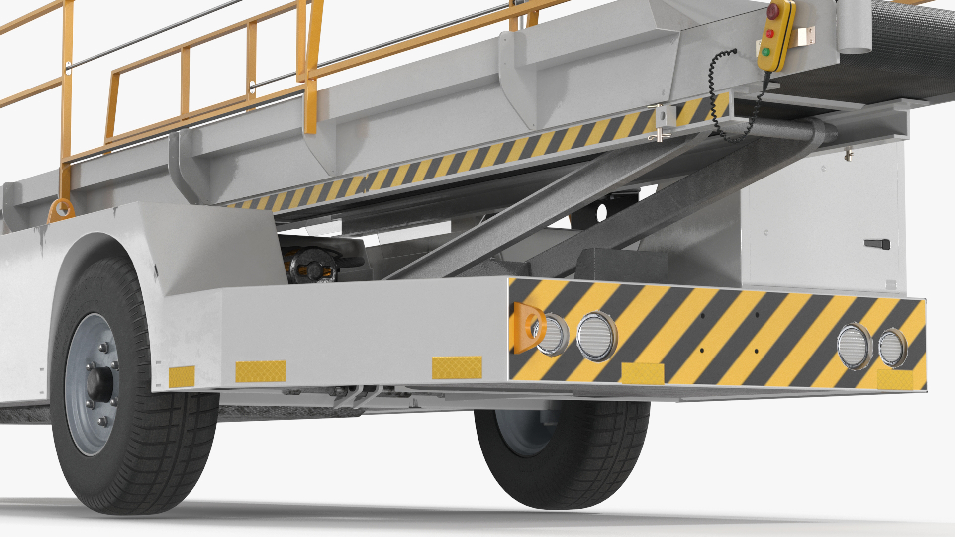 Airport Baggage Convey Tractor Belt Loader Rigged 3D model