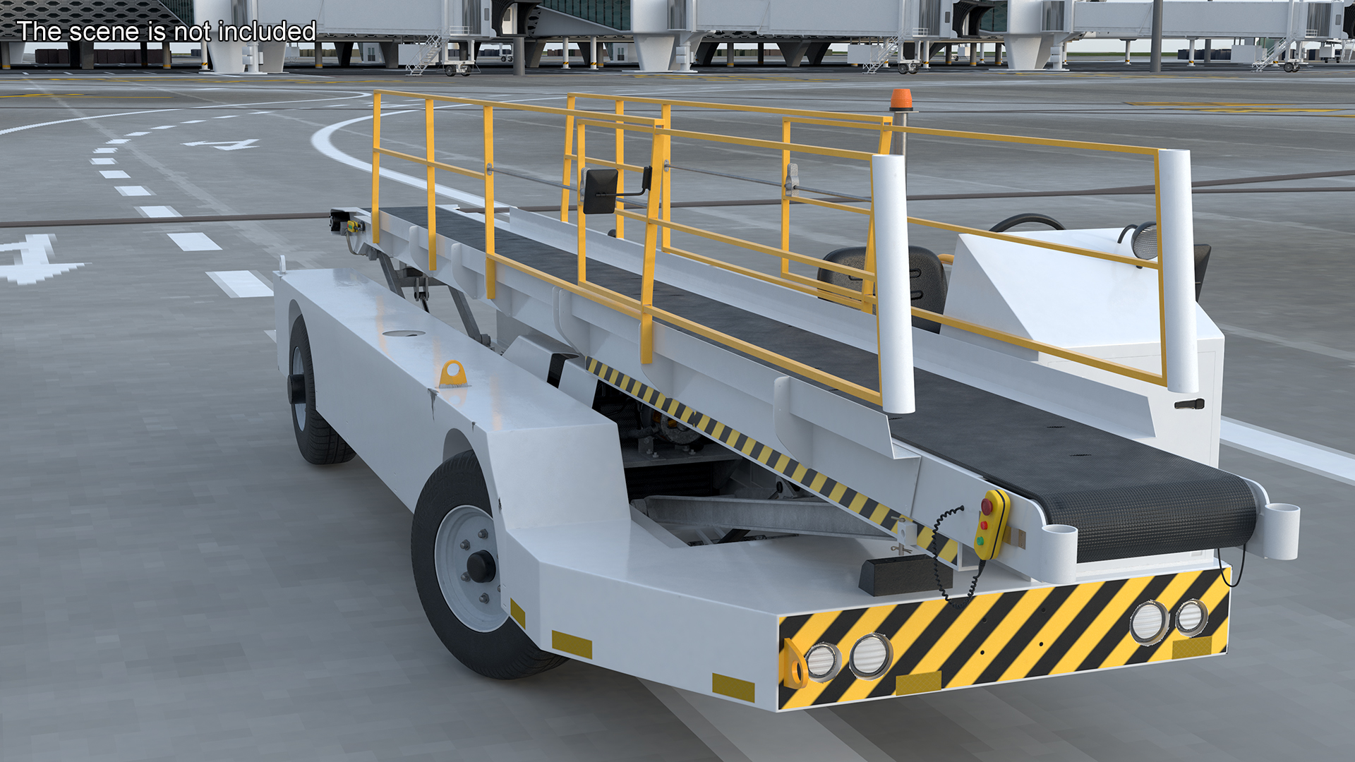 Airport Baggage Convey Tractor Belt Loader Rigged 3D model