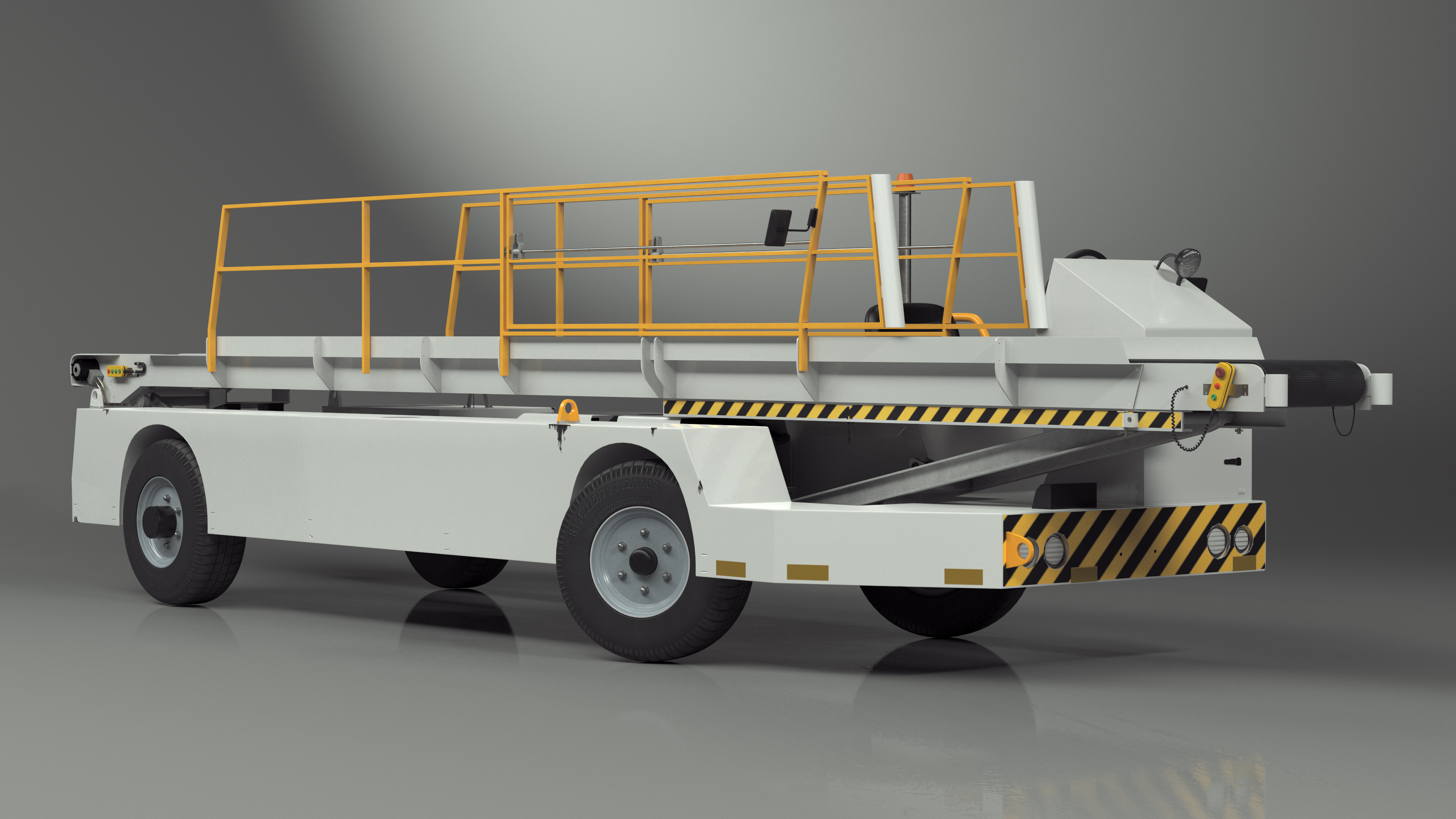 Airport Baggage Convey Tractor Belt Loader Rigged 3D model