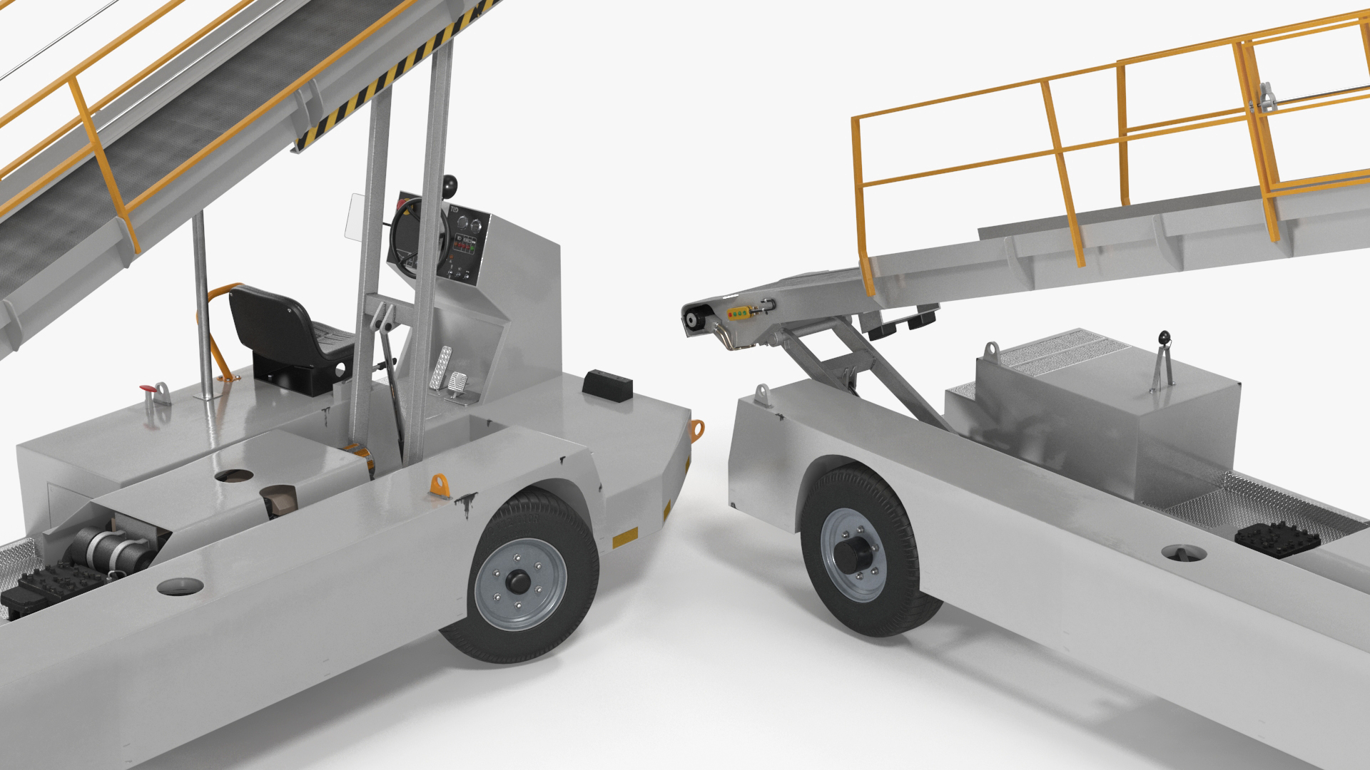 Airport Baggage Convey Tractor Belt Loader Rigged 3D model