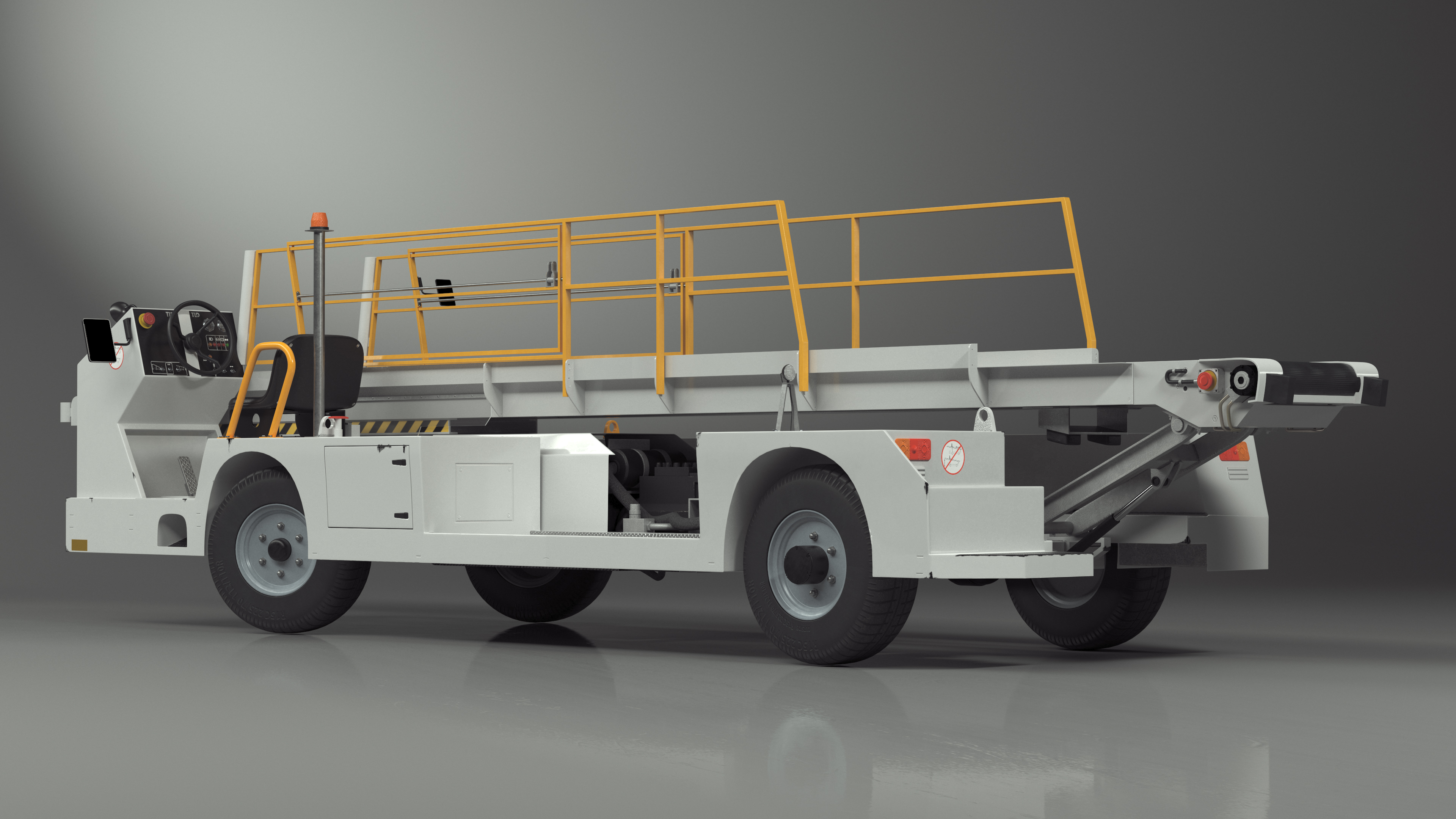 Airport Baggage Convey Tractor Belt Loader Rigged 3D model