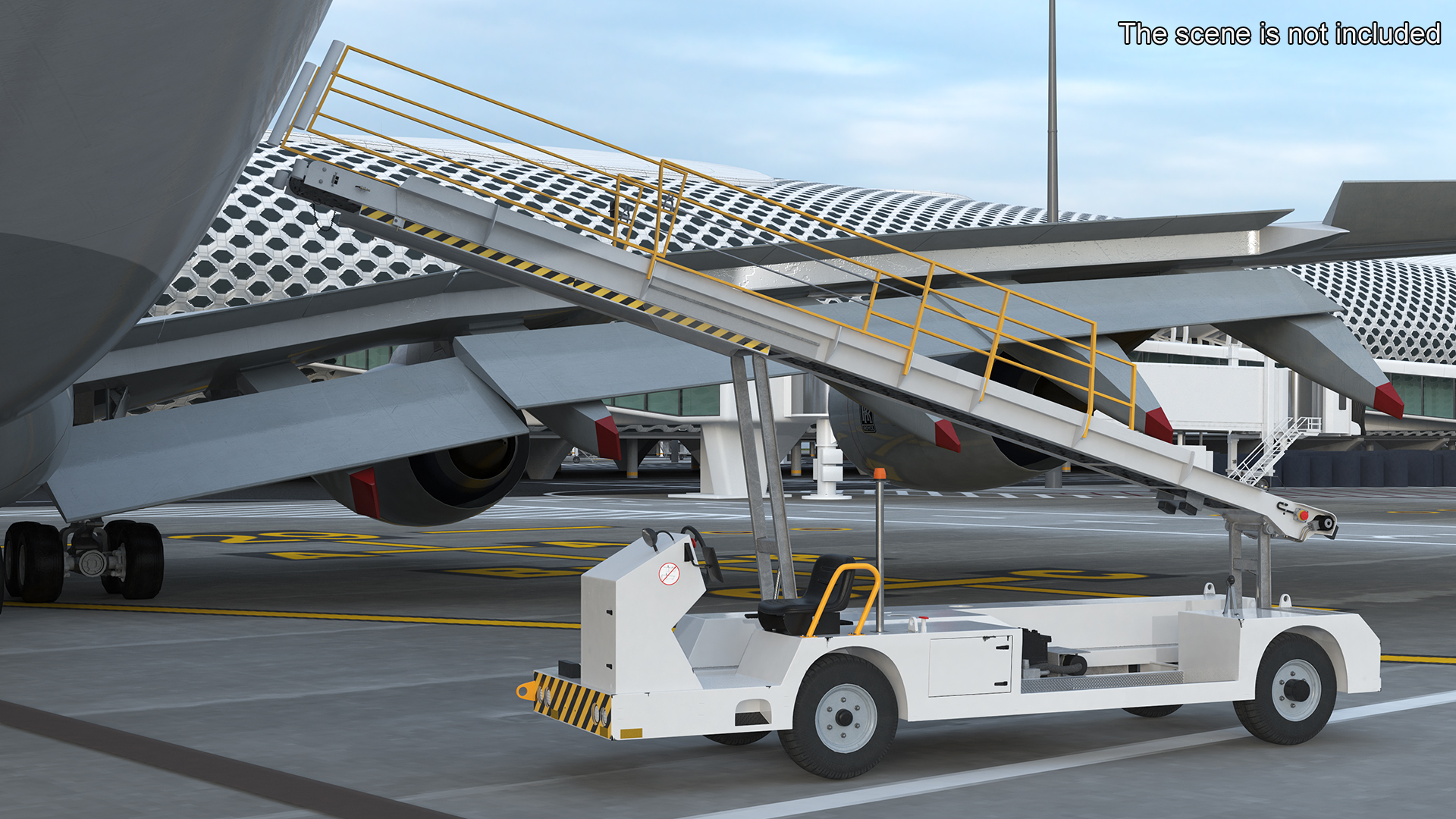 Airport Baggage Convey Tractor Belt Loader Rigged 3D model