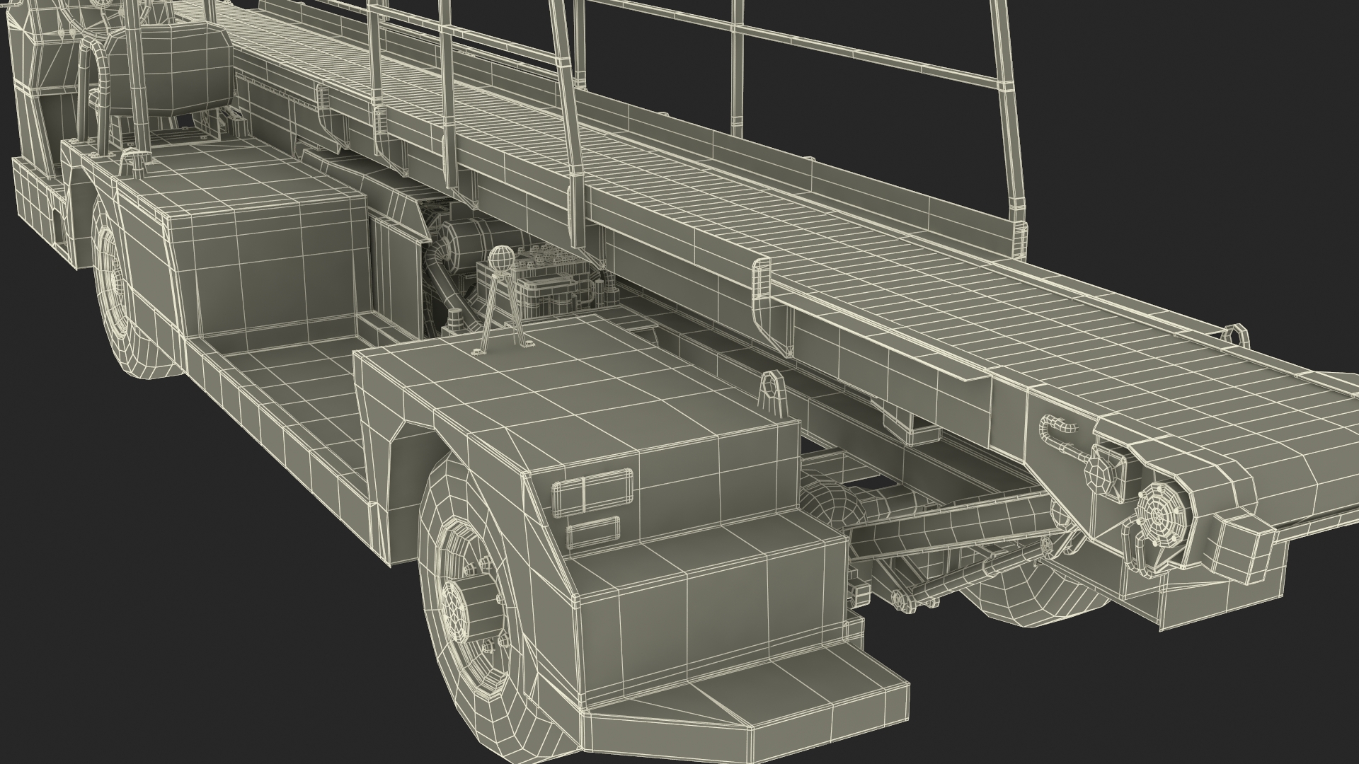 Airport Baggage Convey Tractor Belt Loader Rigged 3D model