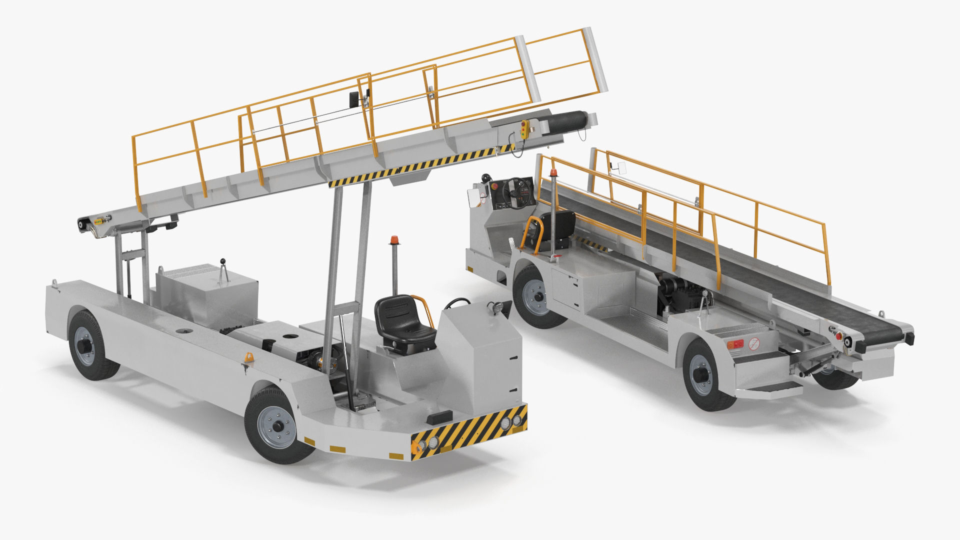 Airport Baggage Convey Tractor Belt Loader Rigged 3D model