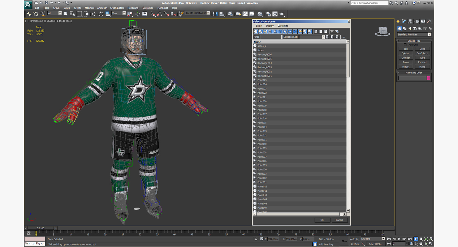 3D Hockey Player Dallas Stars Rigged model