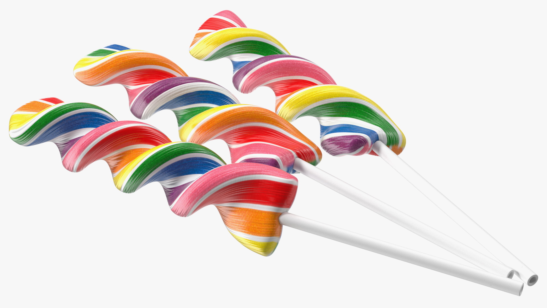 3D Rainbow Twist Lollipop Set