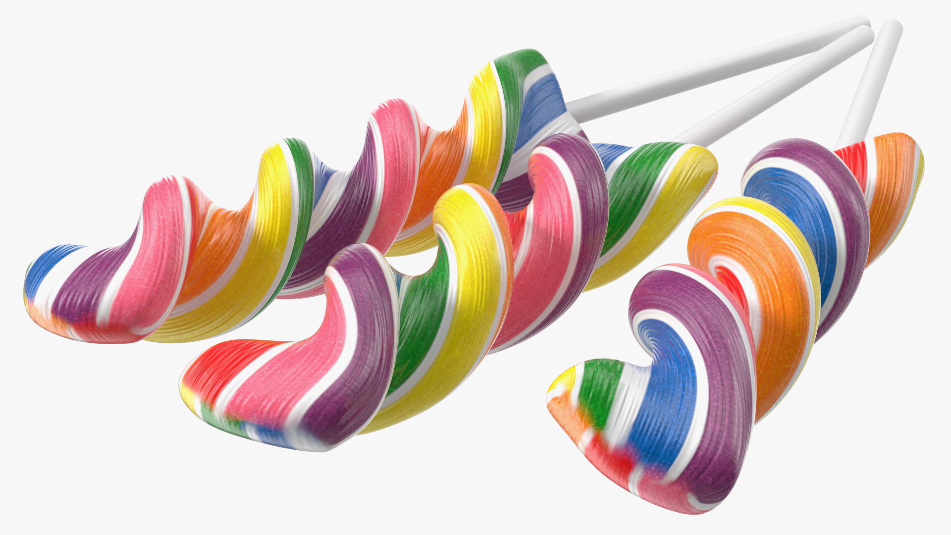 3D Rainbow Twist Lollipop Set