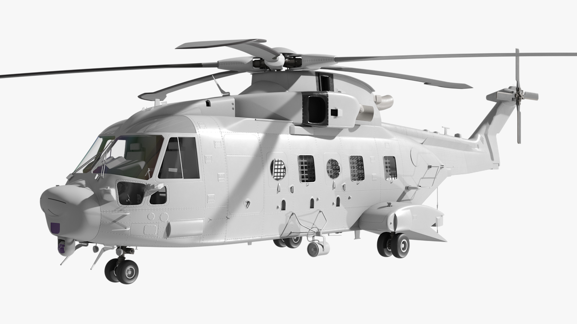 Falkor Too Research Vessel with Transport Helicopter 3D