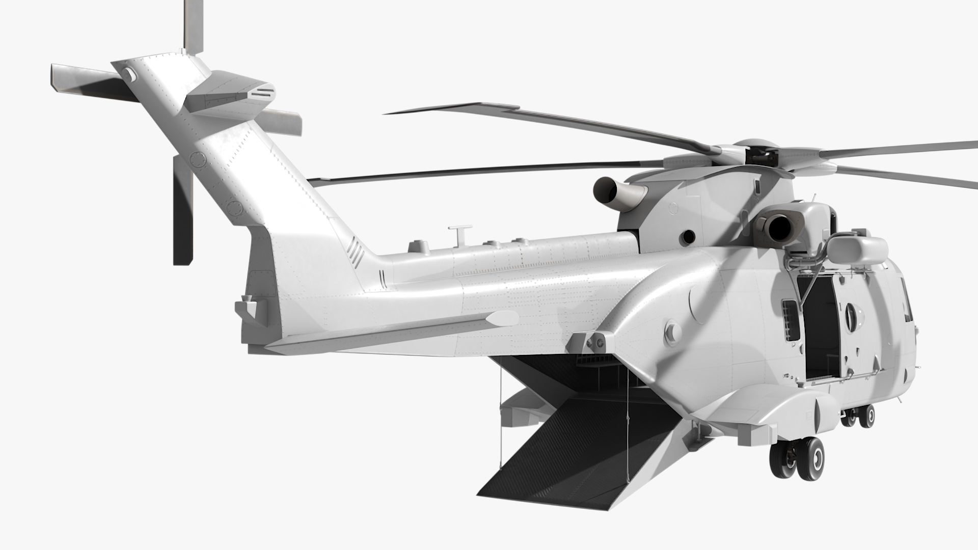 Falkor Too Research Vessel with Transport Helicopter 3D