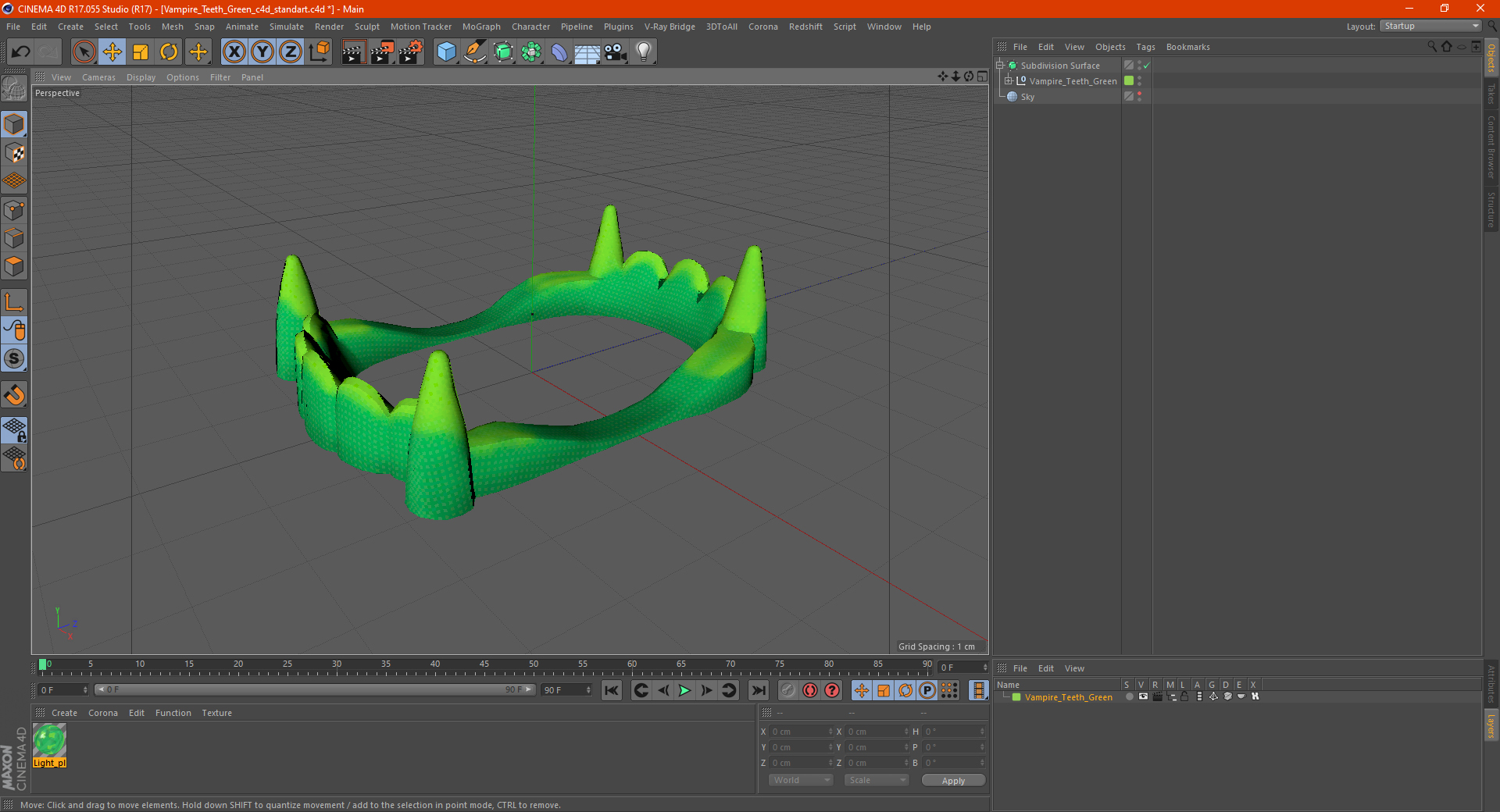 Vampire Teeth Green 3D model
