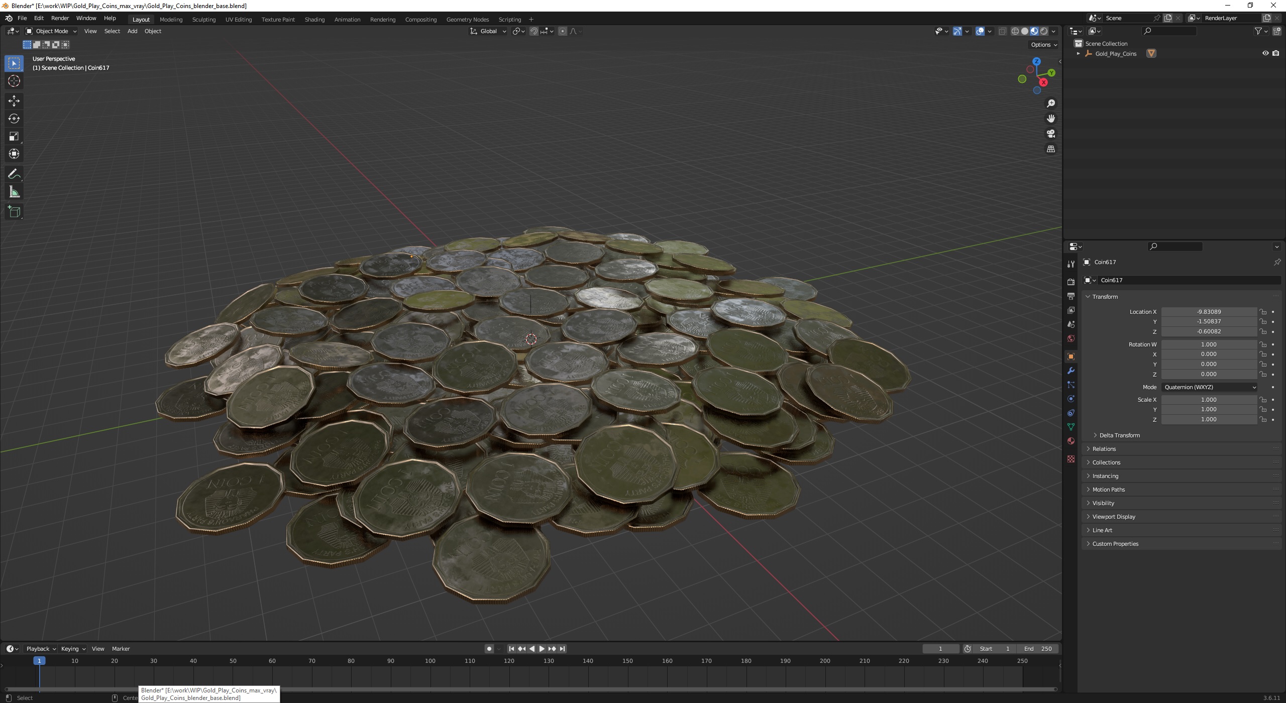 3D model Gold Play Coins