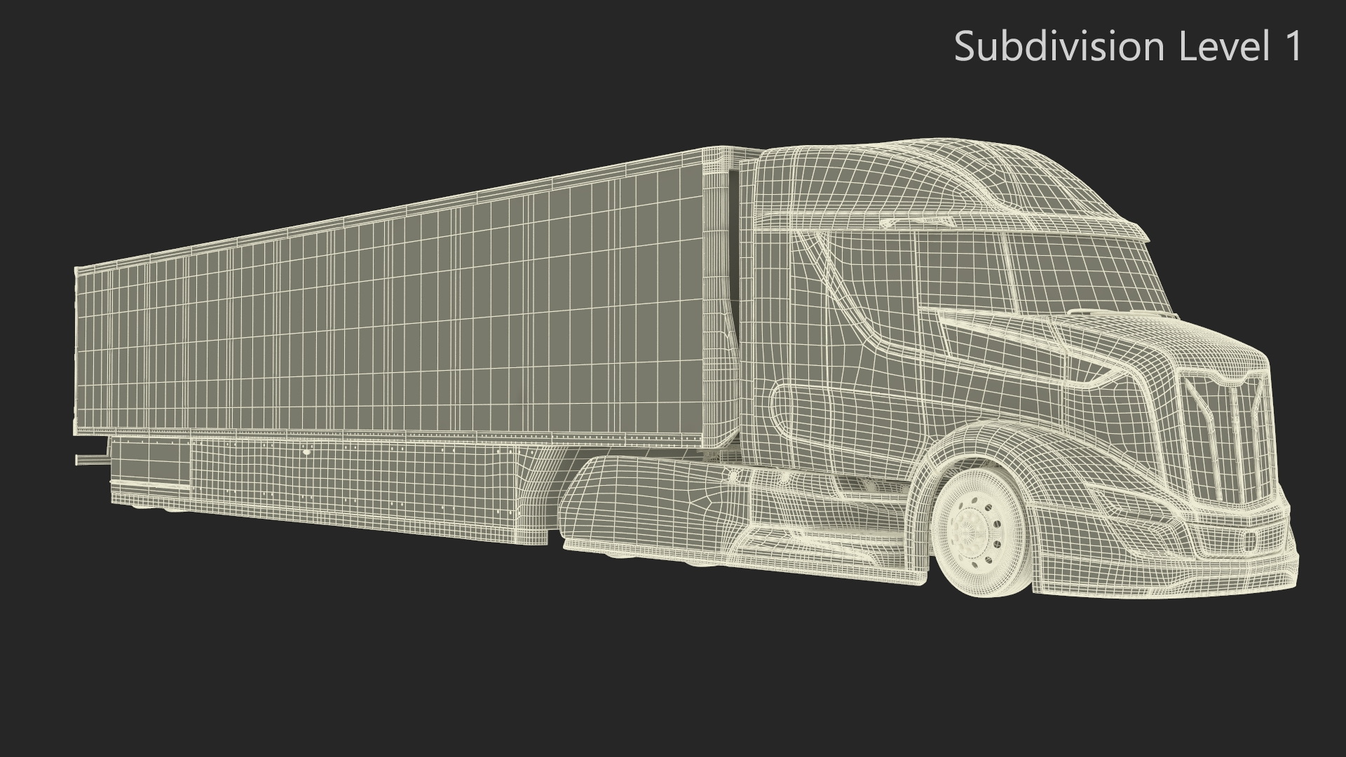 Advanced Long Haul Truck and Trailer Black Rigged 3D model