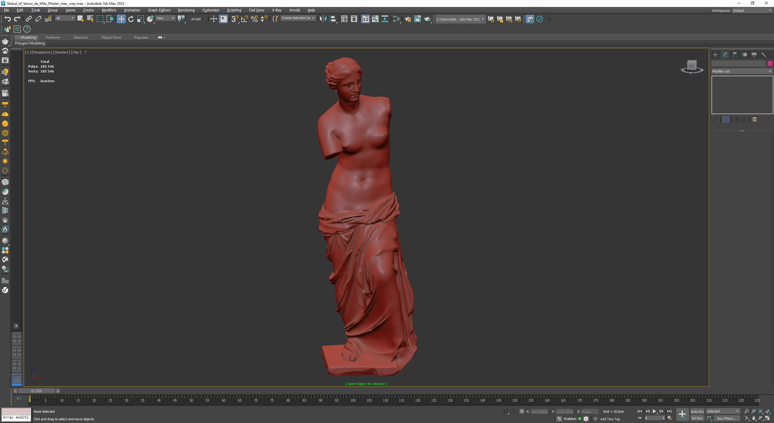 Statue of Venus de Milo Plaster for 3D Print 3D model