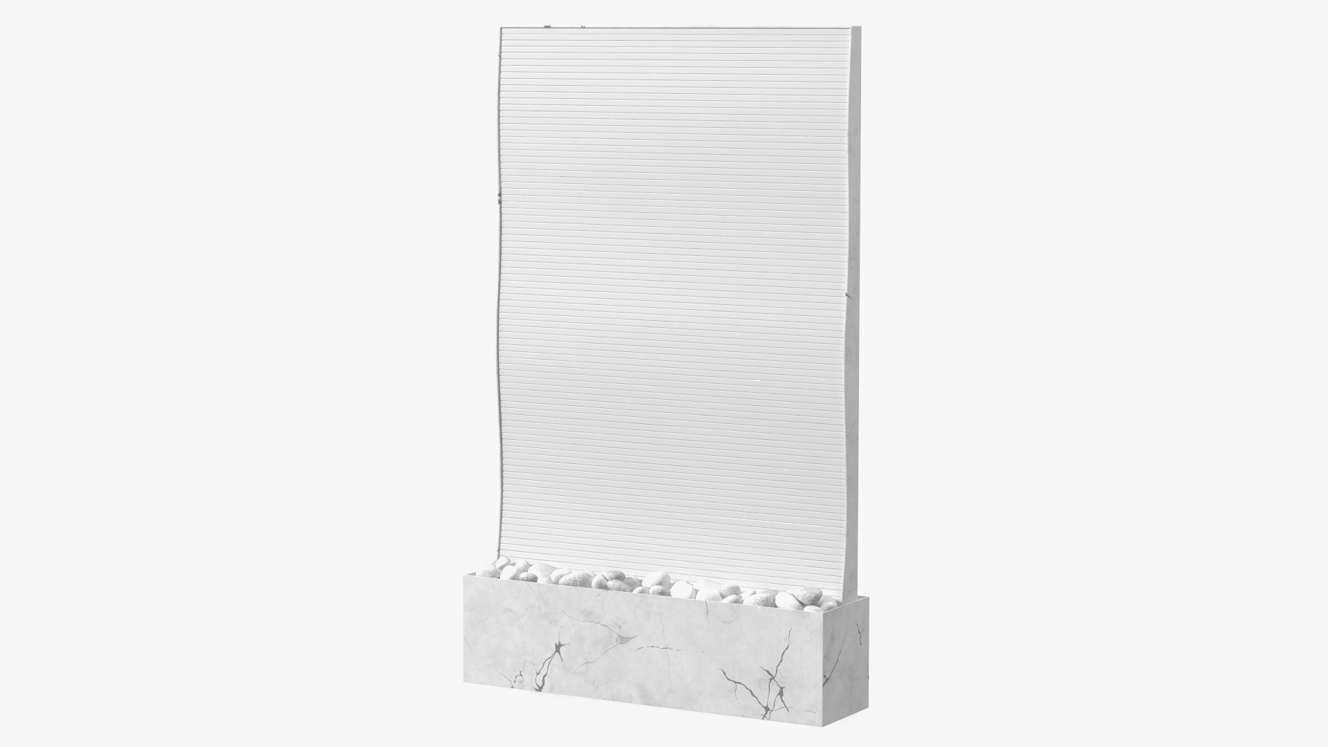 White Marble Wall Fountain Empty 3D