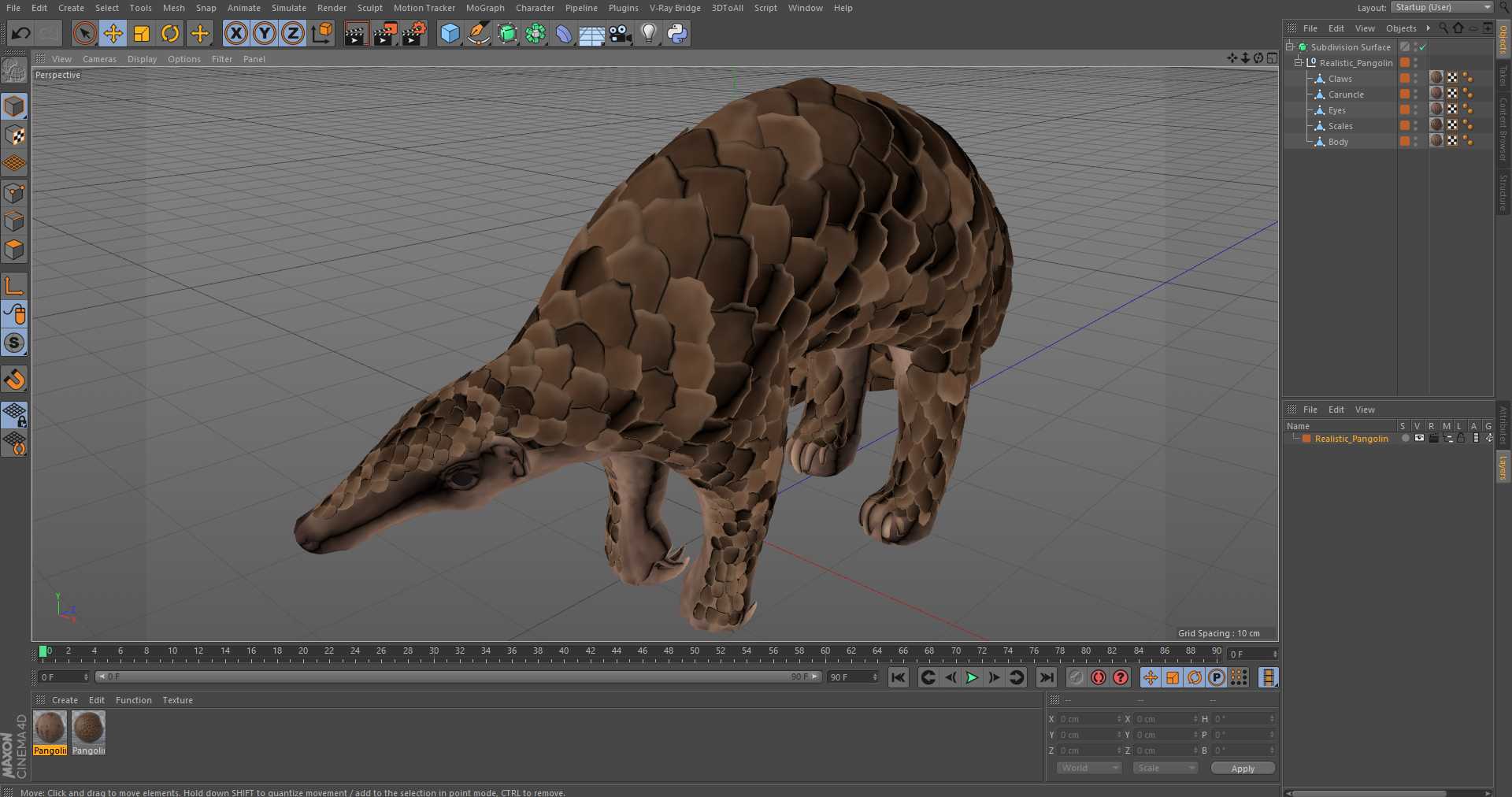 3D Realistic Pangolin model