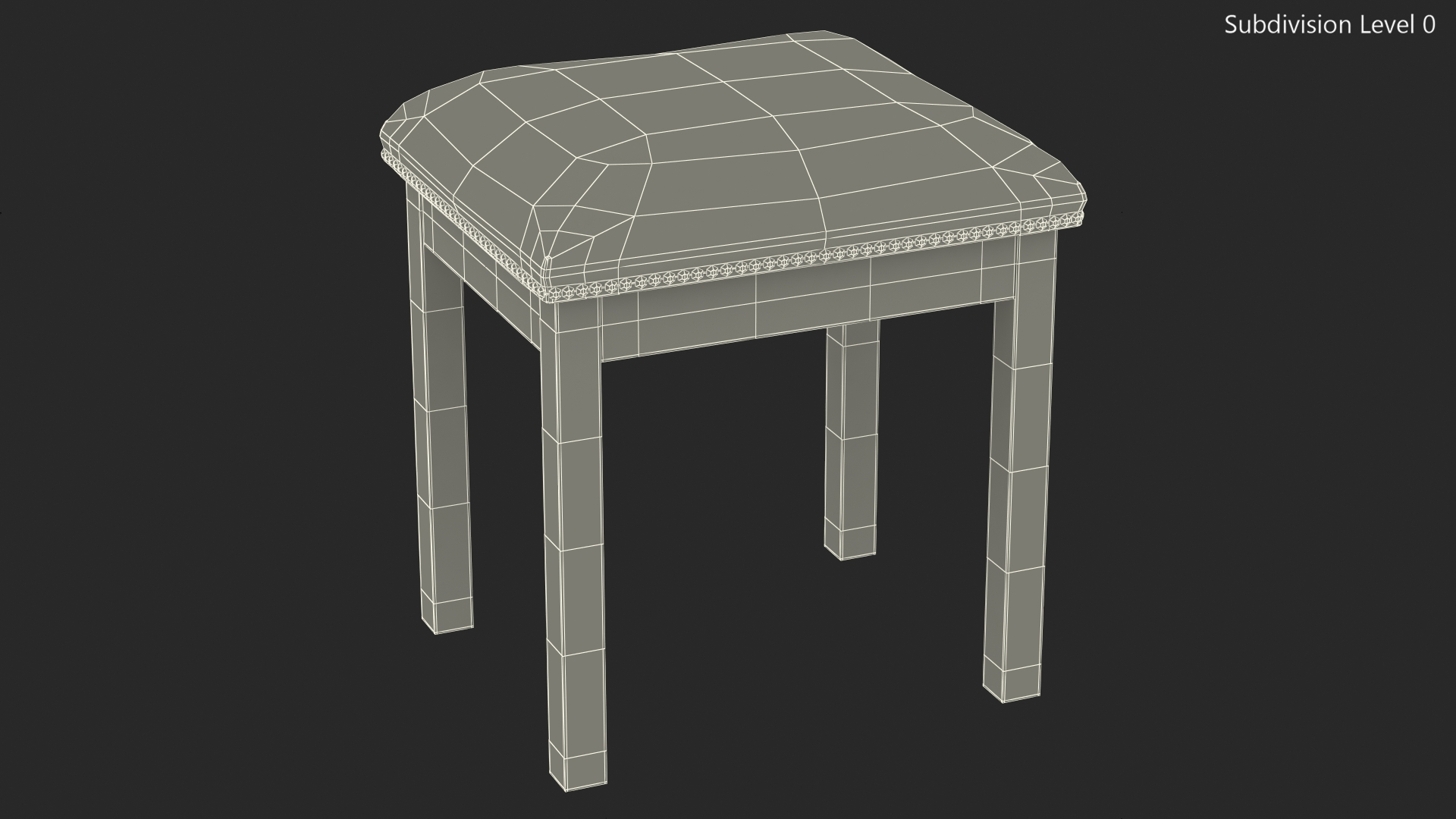 Church Wooden Stool 3D model