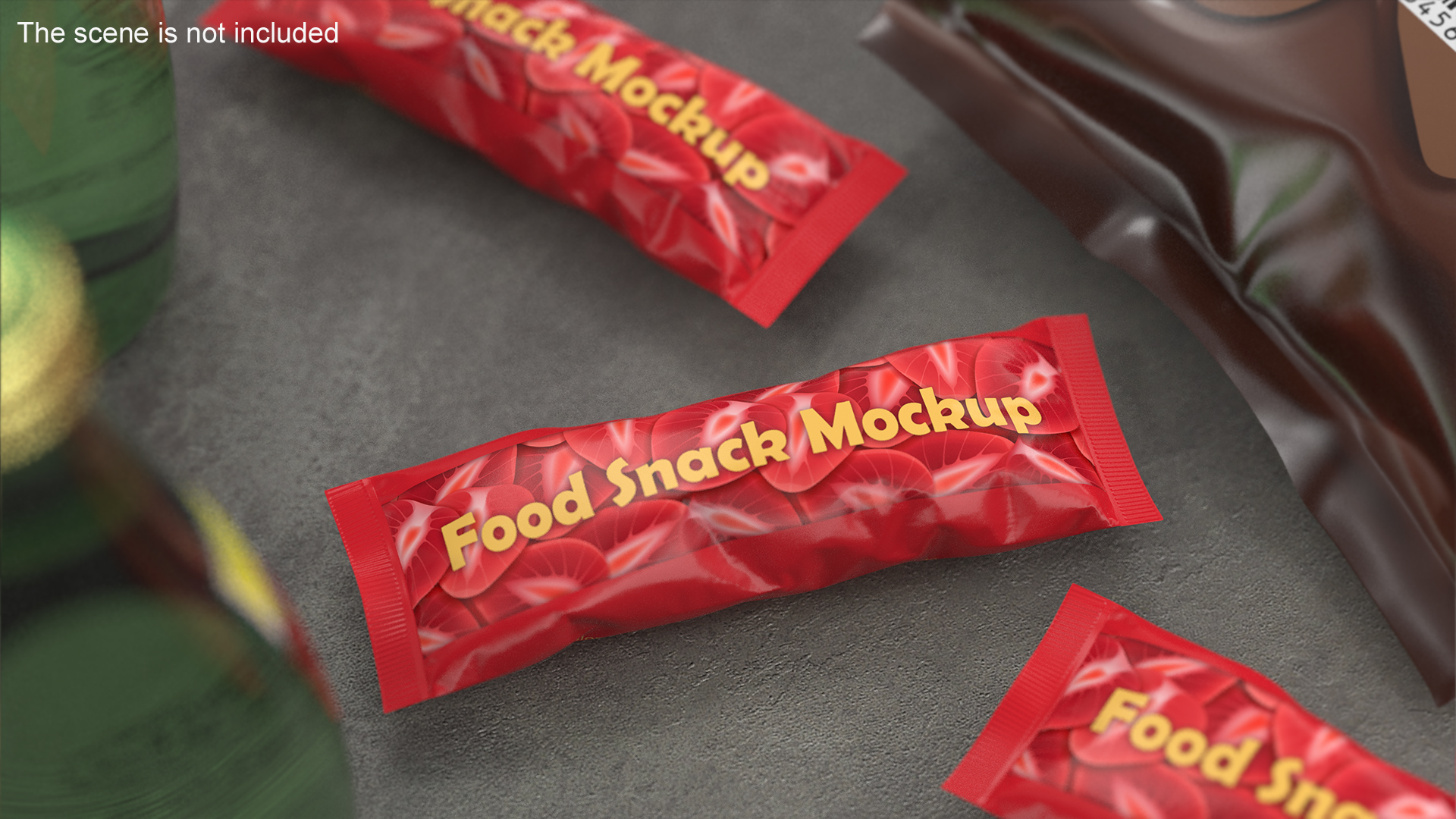 Small Food Package Mockup Red 3D model