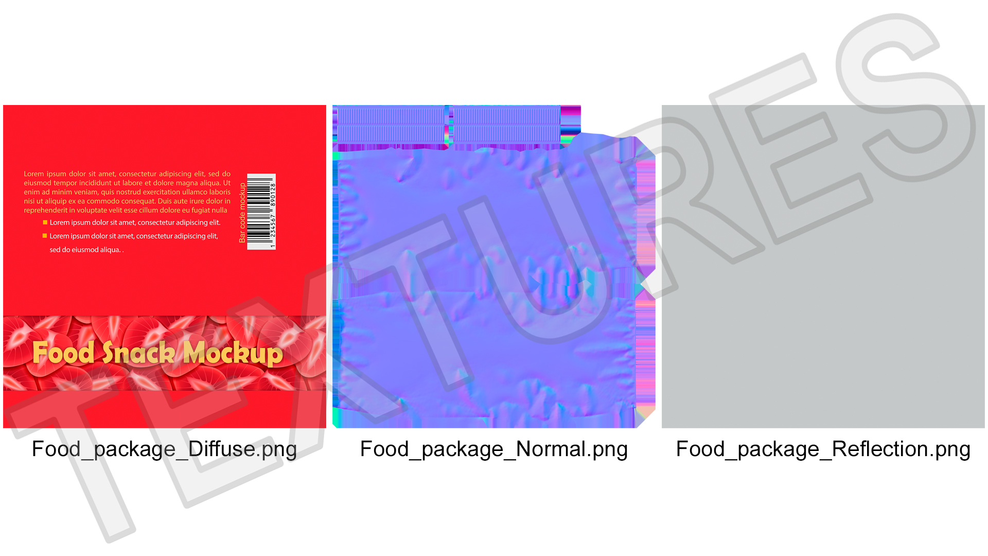 Small Food Package Mockup Red 3D model