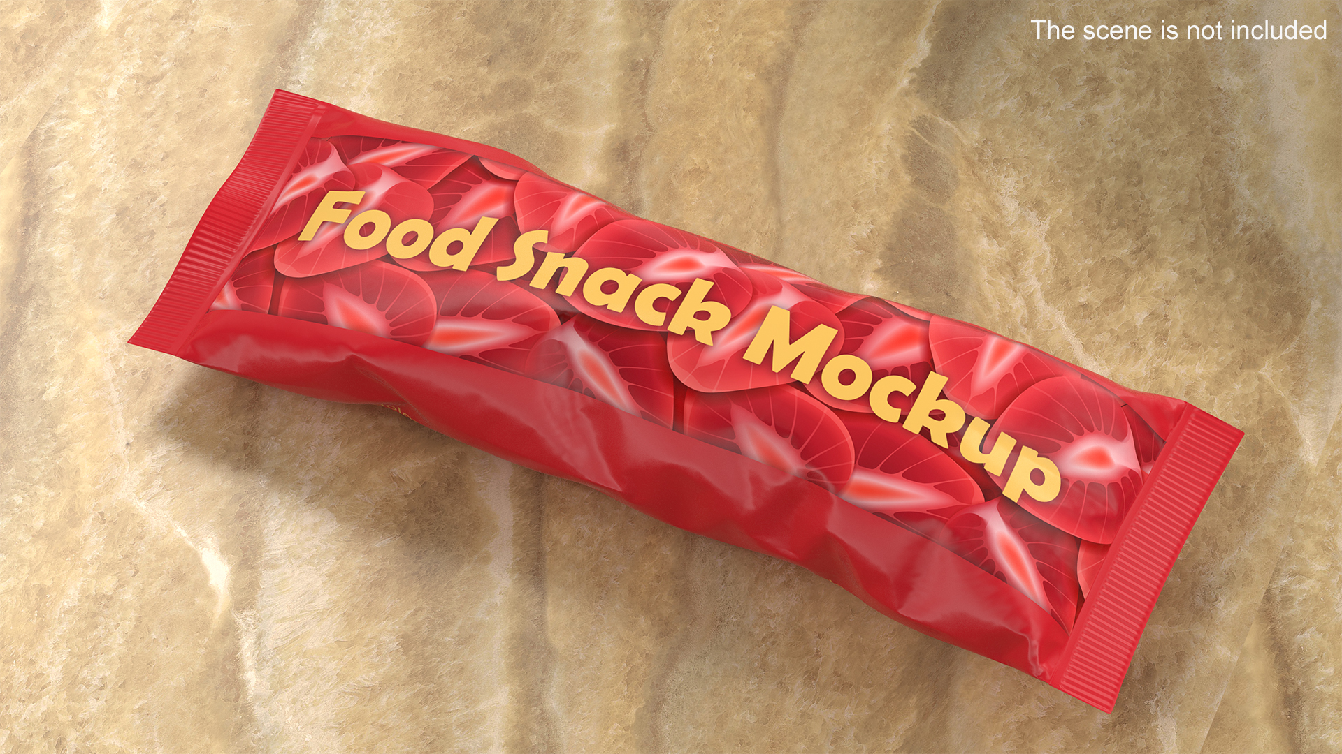 Small Food Package Mockup Red 3D model