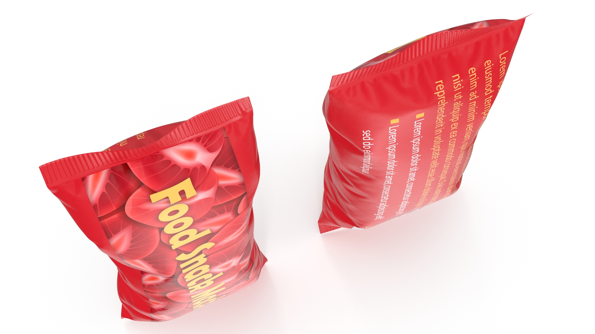 Small Food Package Mockup Red 3D model