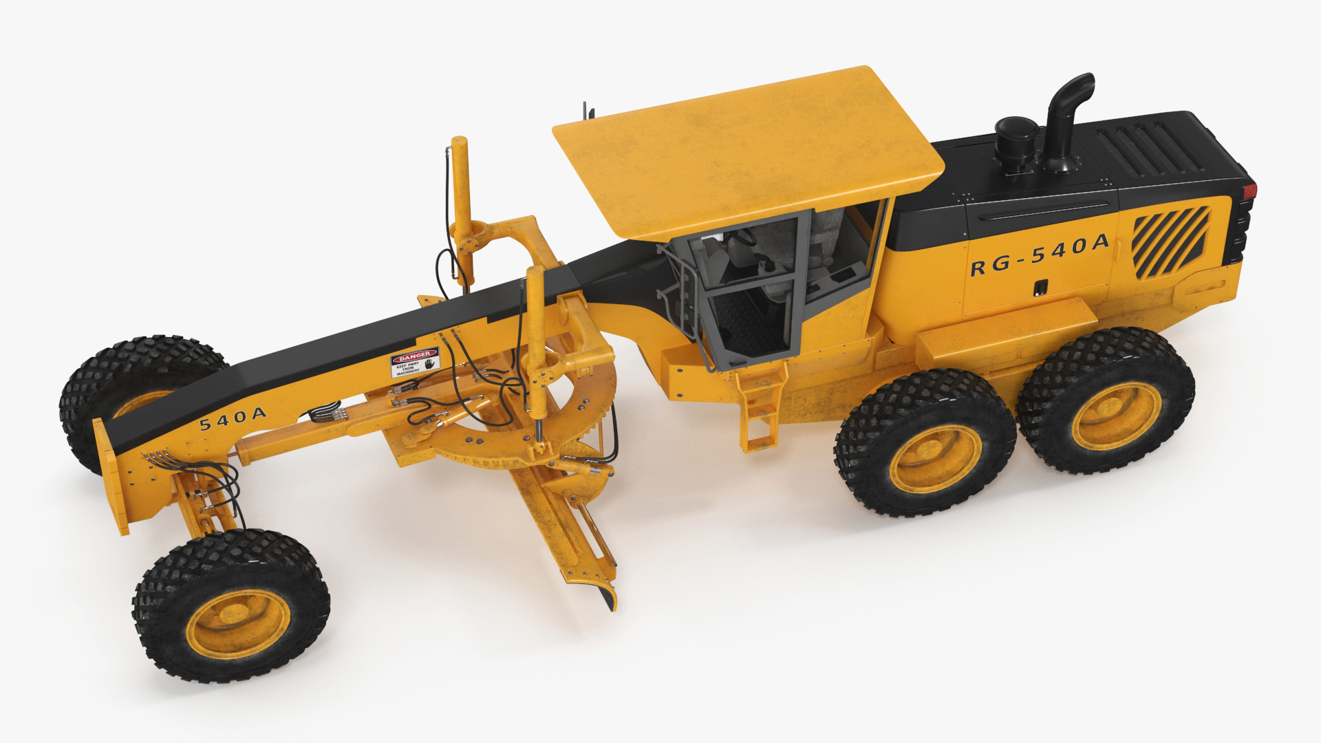 Motor Grader Construction Vehicle Rigged for Cinema 4D 3D model