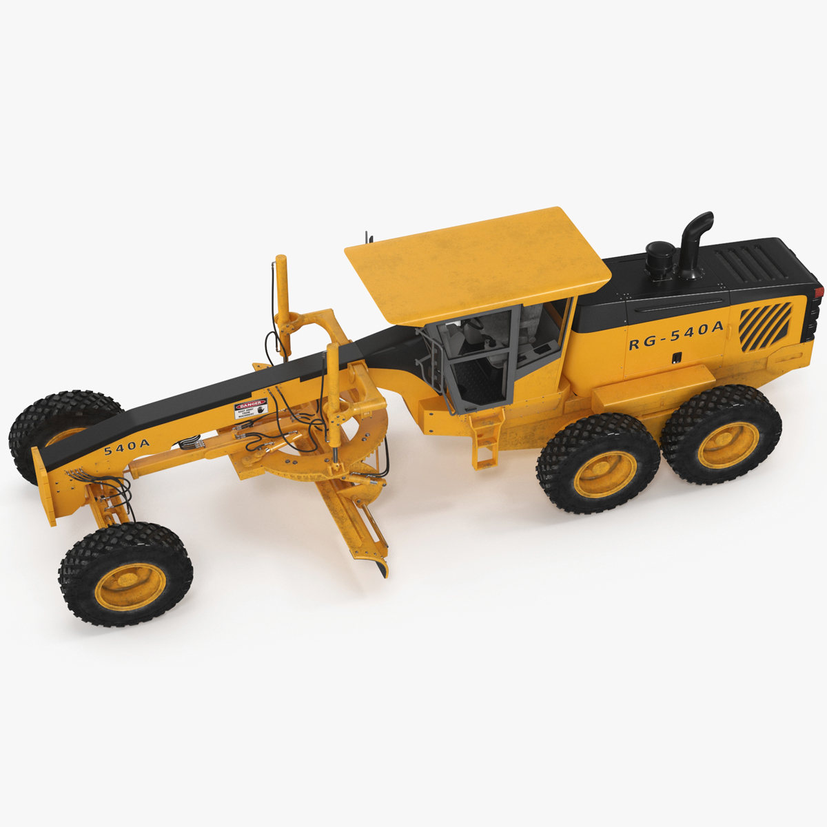 Motor Grader Construction Vehicle Rigged for Cinema 4D 3D model