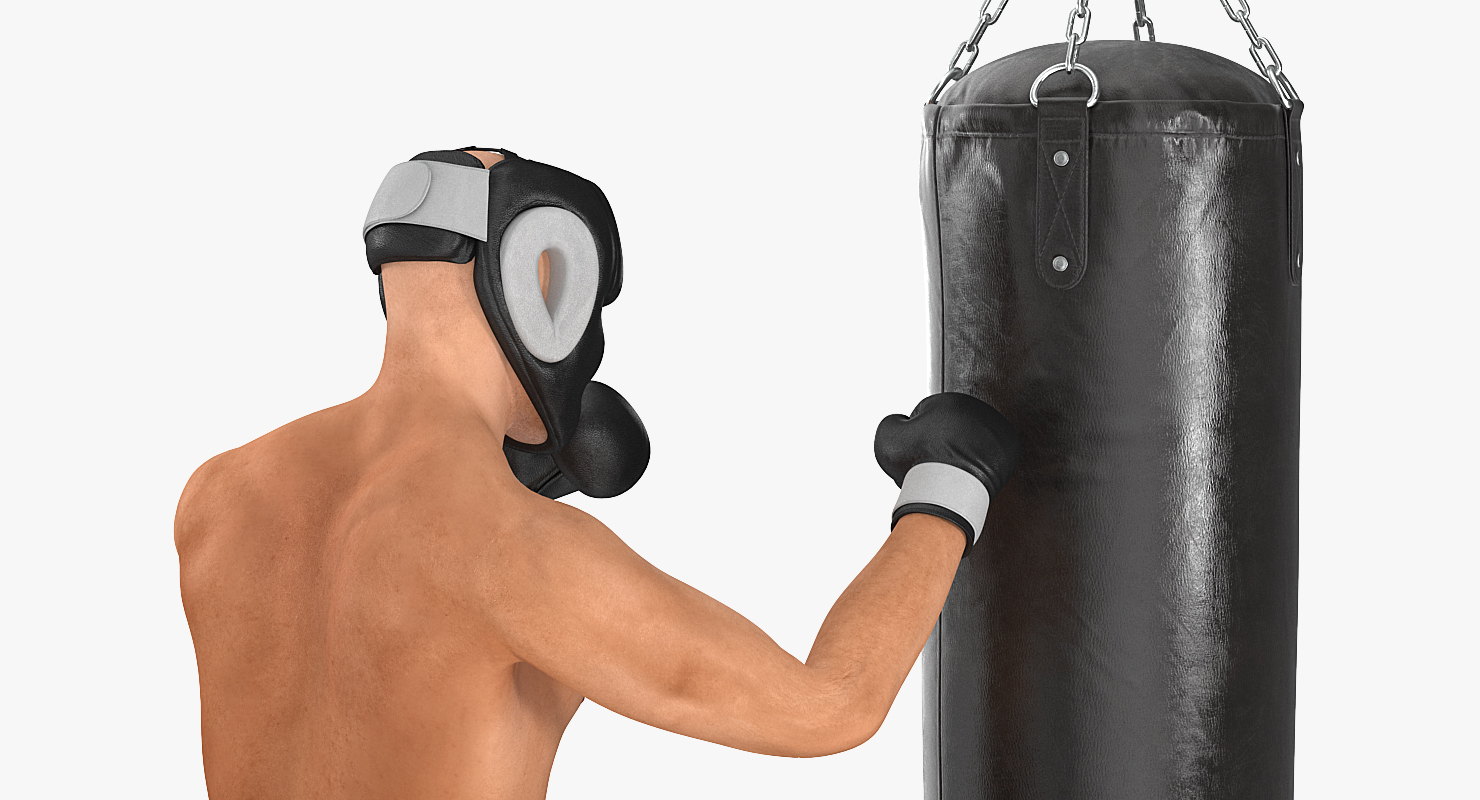 3D model Punching Bag with Boxer Rigged