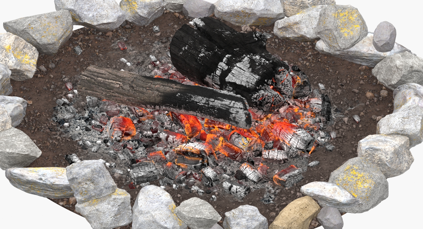 3D Campfire with Tripod and Cooking Pot