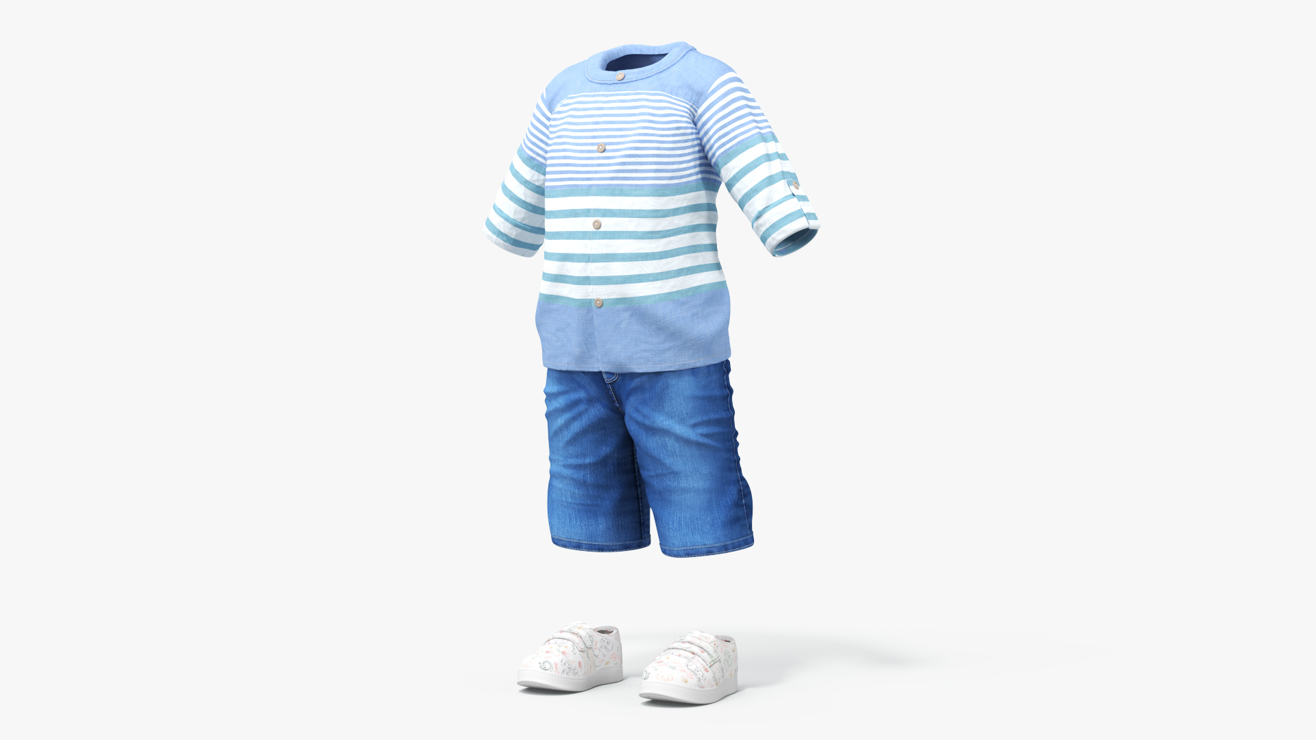 Summer Clothes for Walking One Year Old Baby 3D model