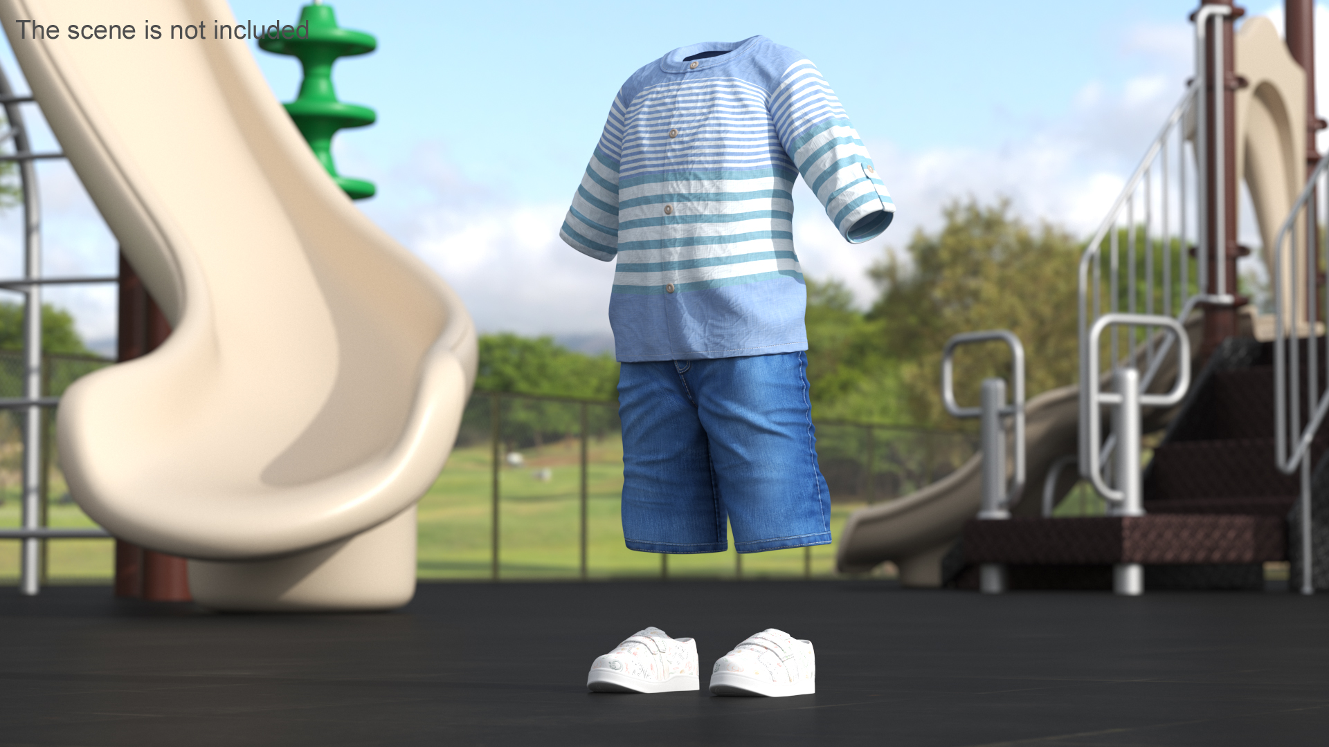 Summer Clothes for Walking One Year Old Baby 3D model