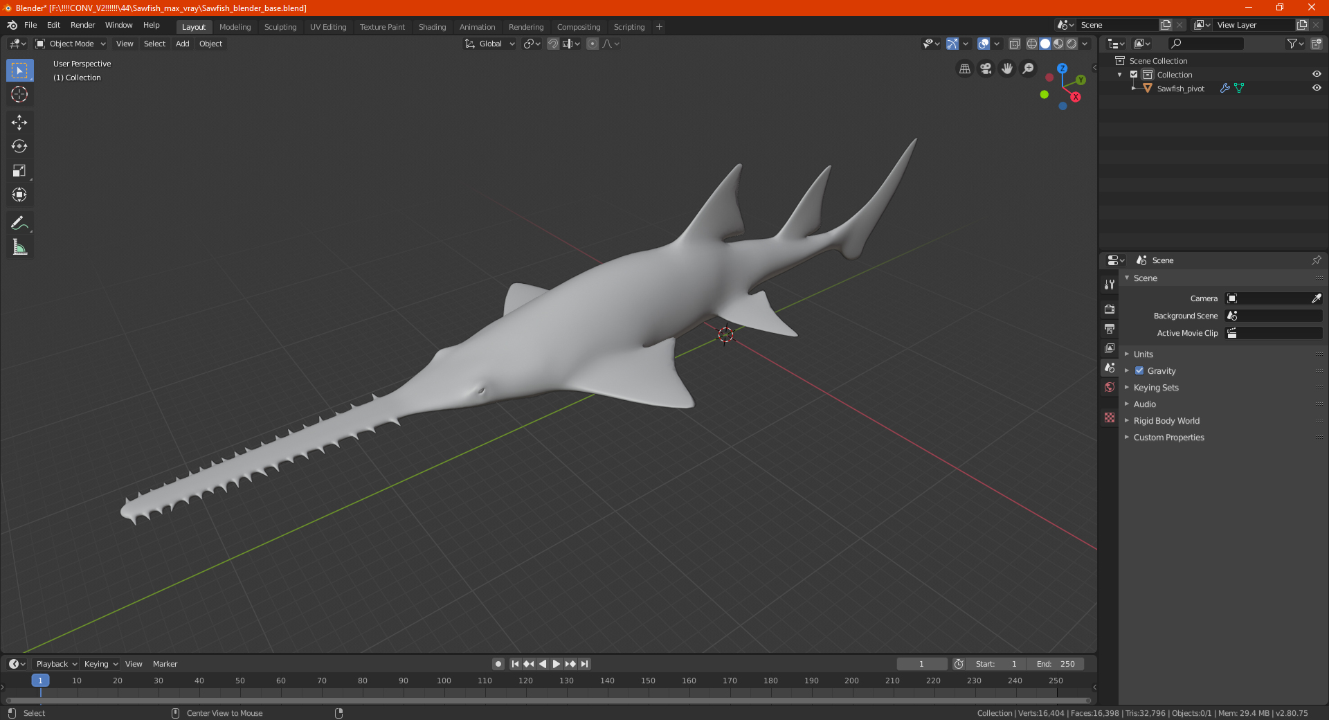 Sawfish 3D model