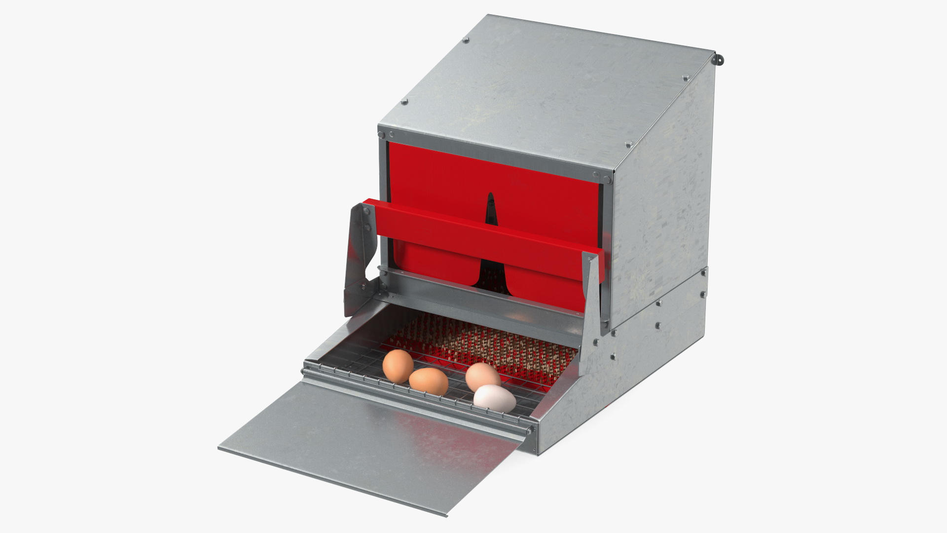 Small Reversible Rollaway Nest Box with Eggs 3D model