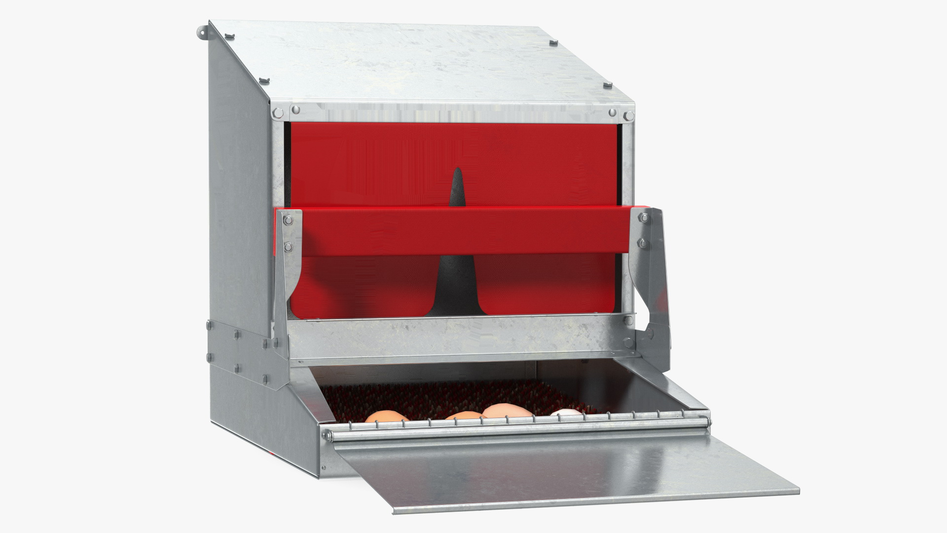 Small Reversible Rollaway Nest Box with Eggs 3D model