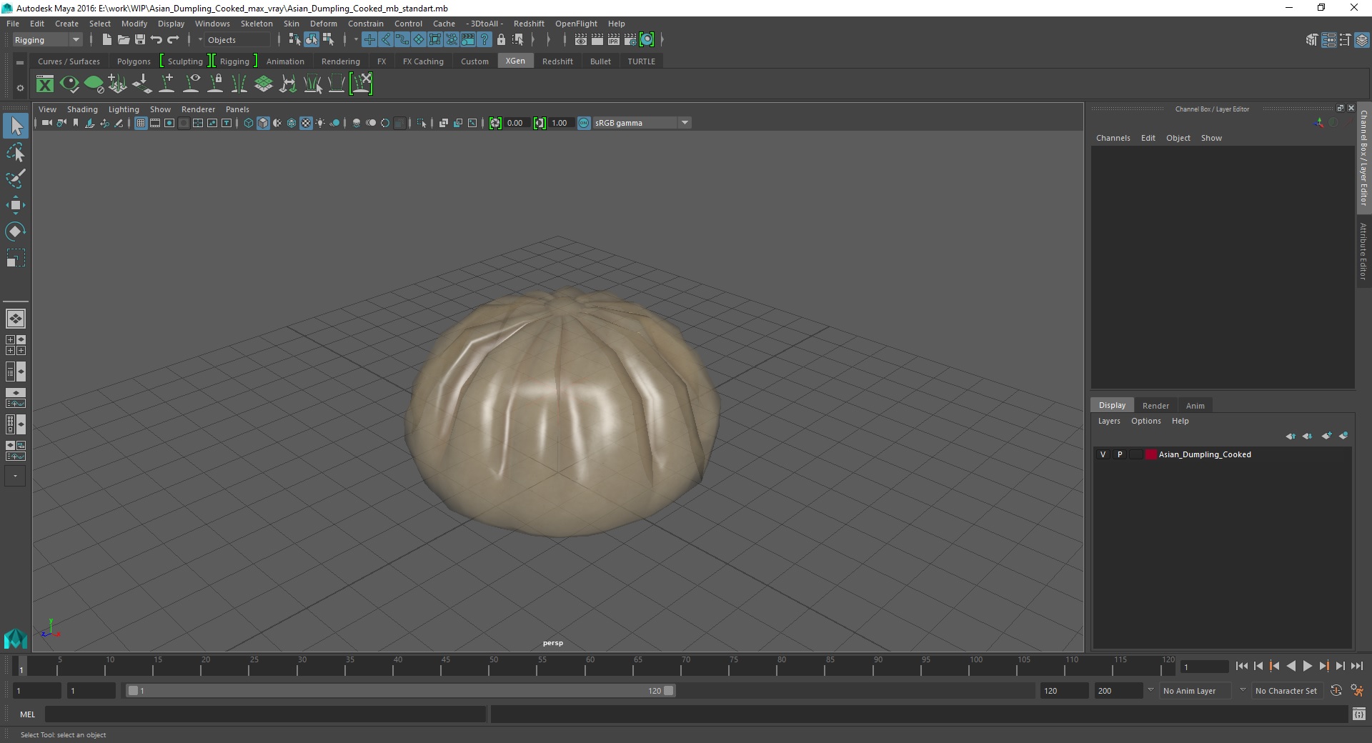 Asian Dumpling Cooked for 3D Print 3D model