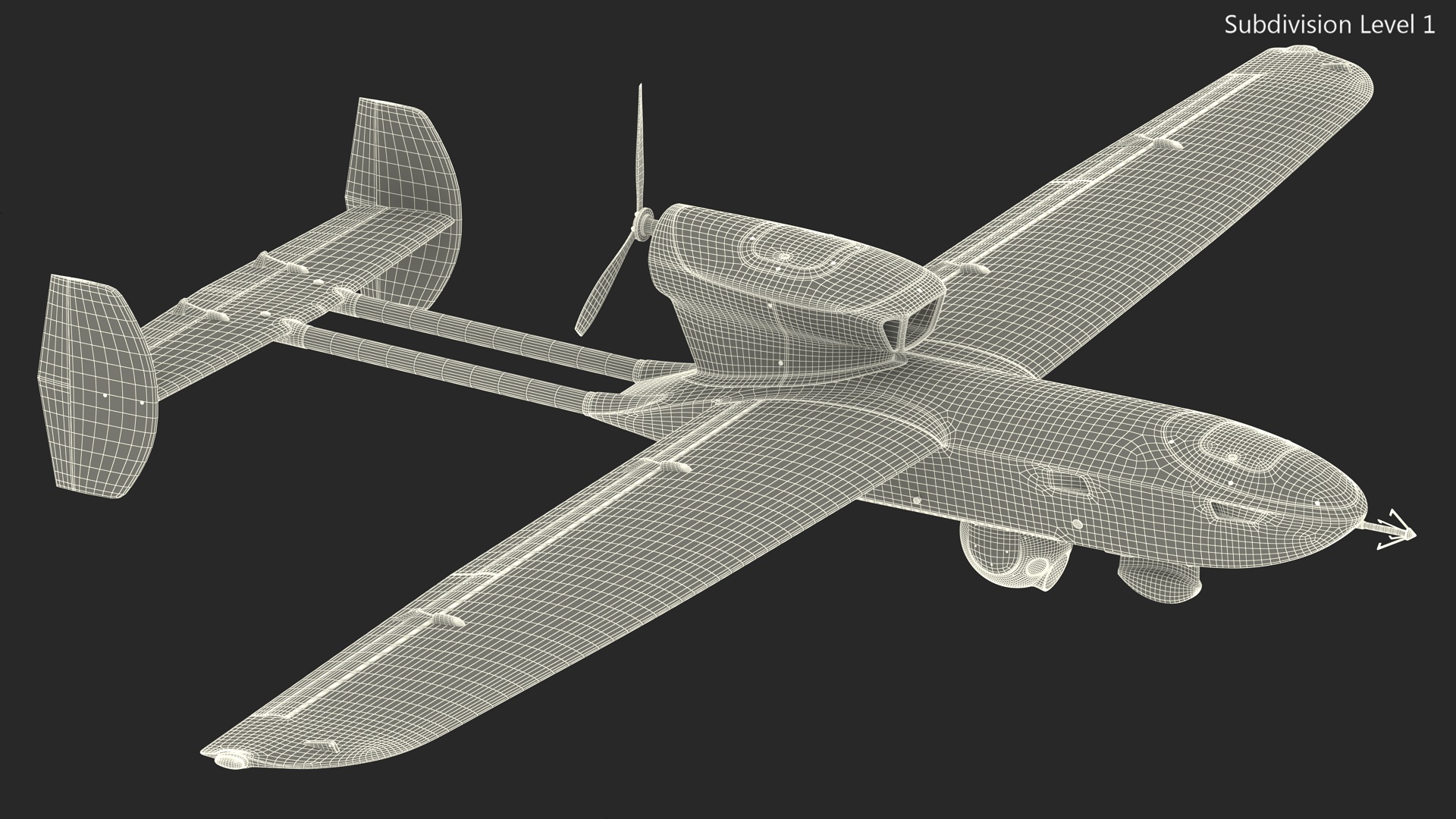 3D Rheinmetall Luna NG Drone White