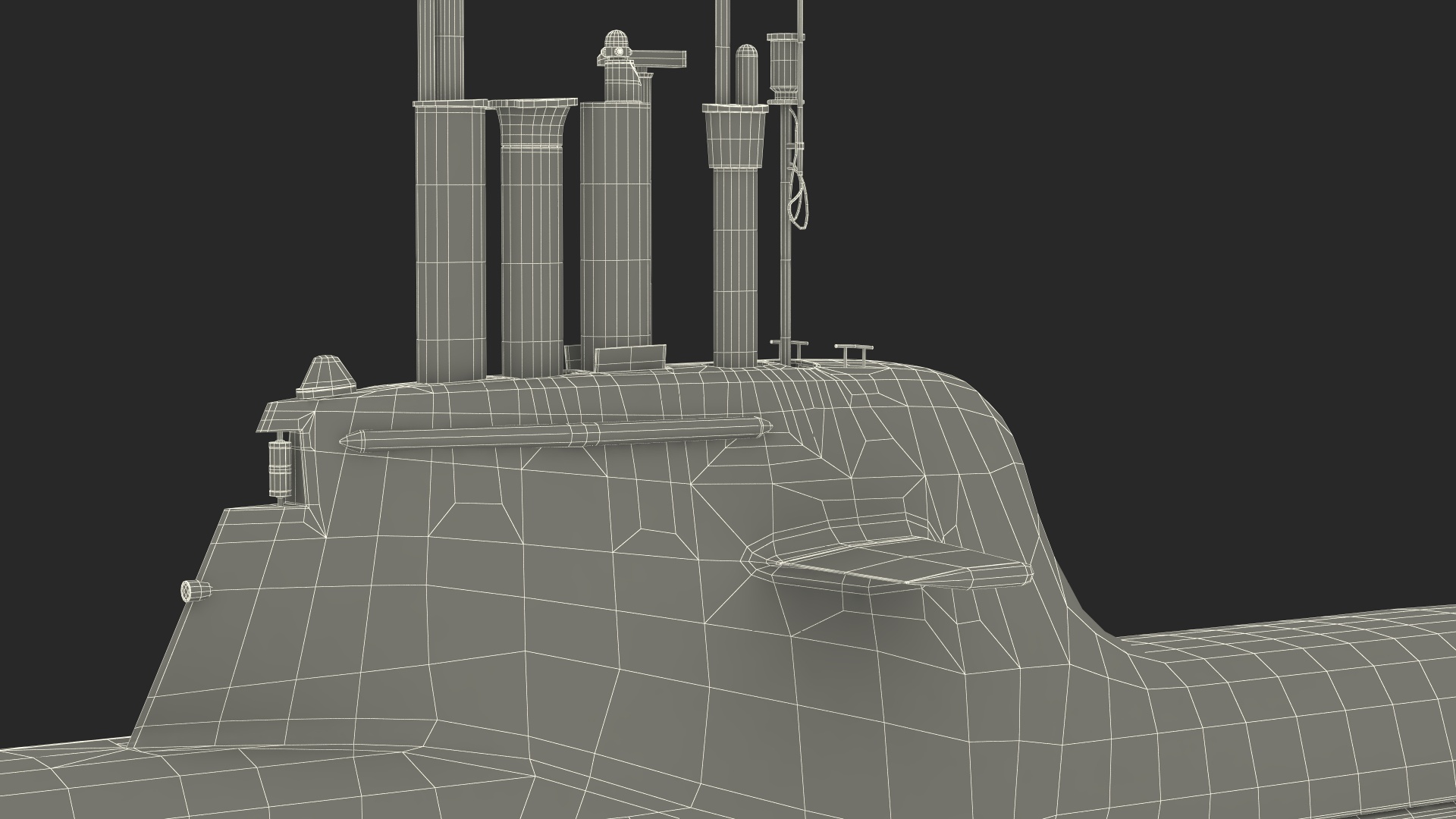 3D Diesel Submarine HDW Class 212A Half Wet Rigged for Maya