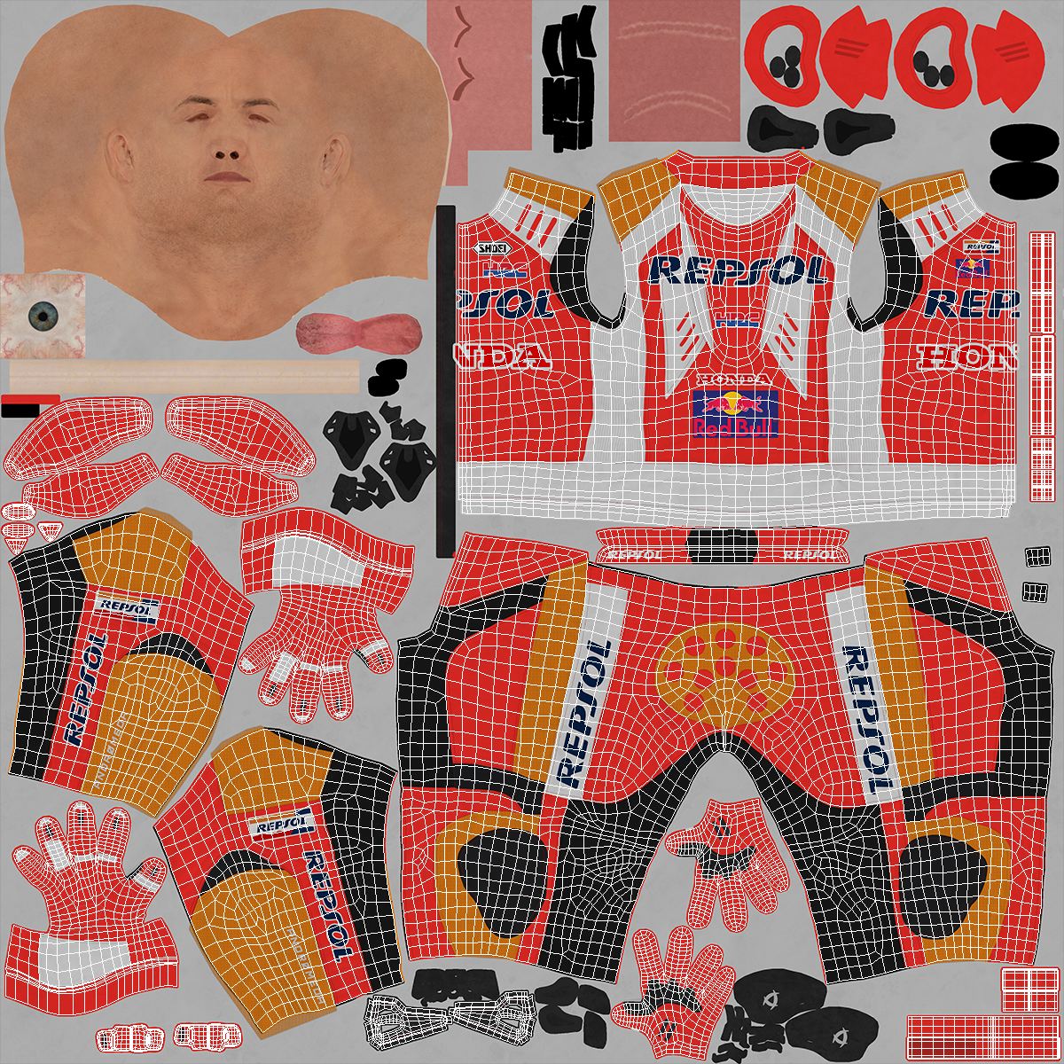 3D Honda Racing Suit Red