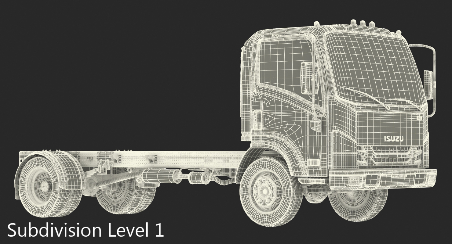 3D Commercial Truck Isuzu NPR 2018 Rigged model