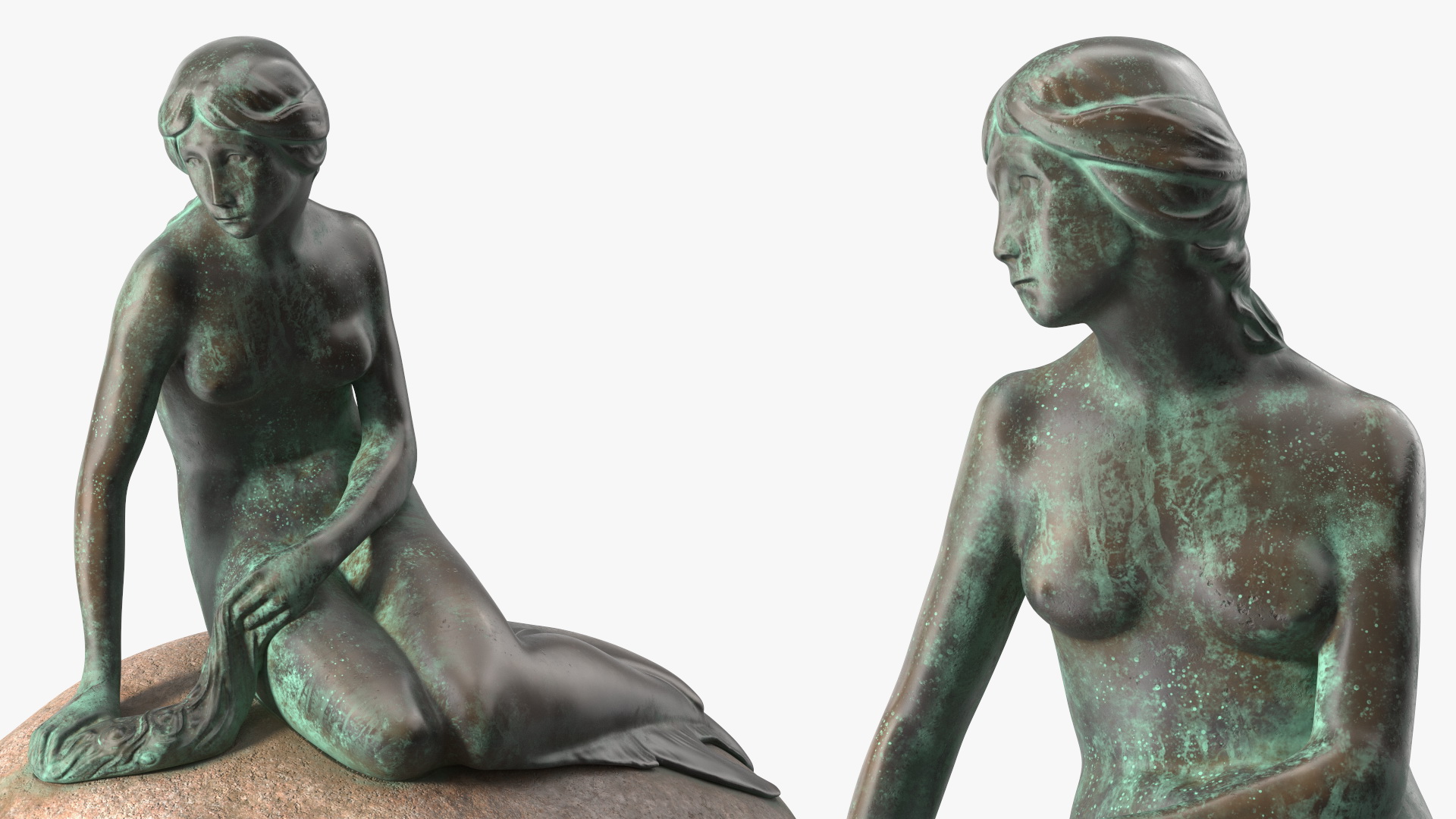 The Little Mermaid Statue Old 3D model