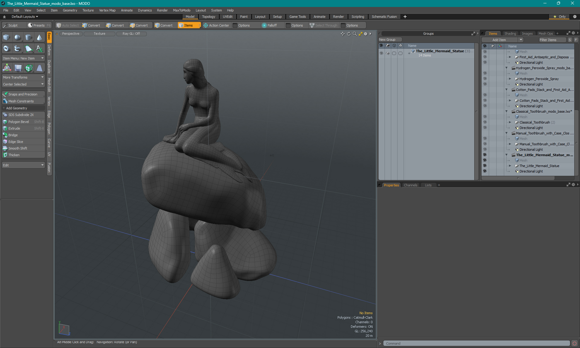 The Little Mermaid Statue Old 3D model